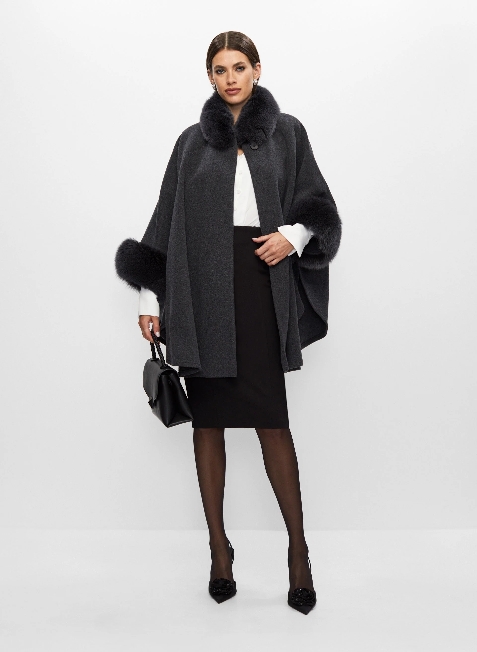 Mallia - Wool & Cashmere Blend Cape - Image 2
