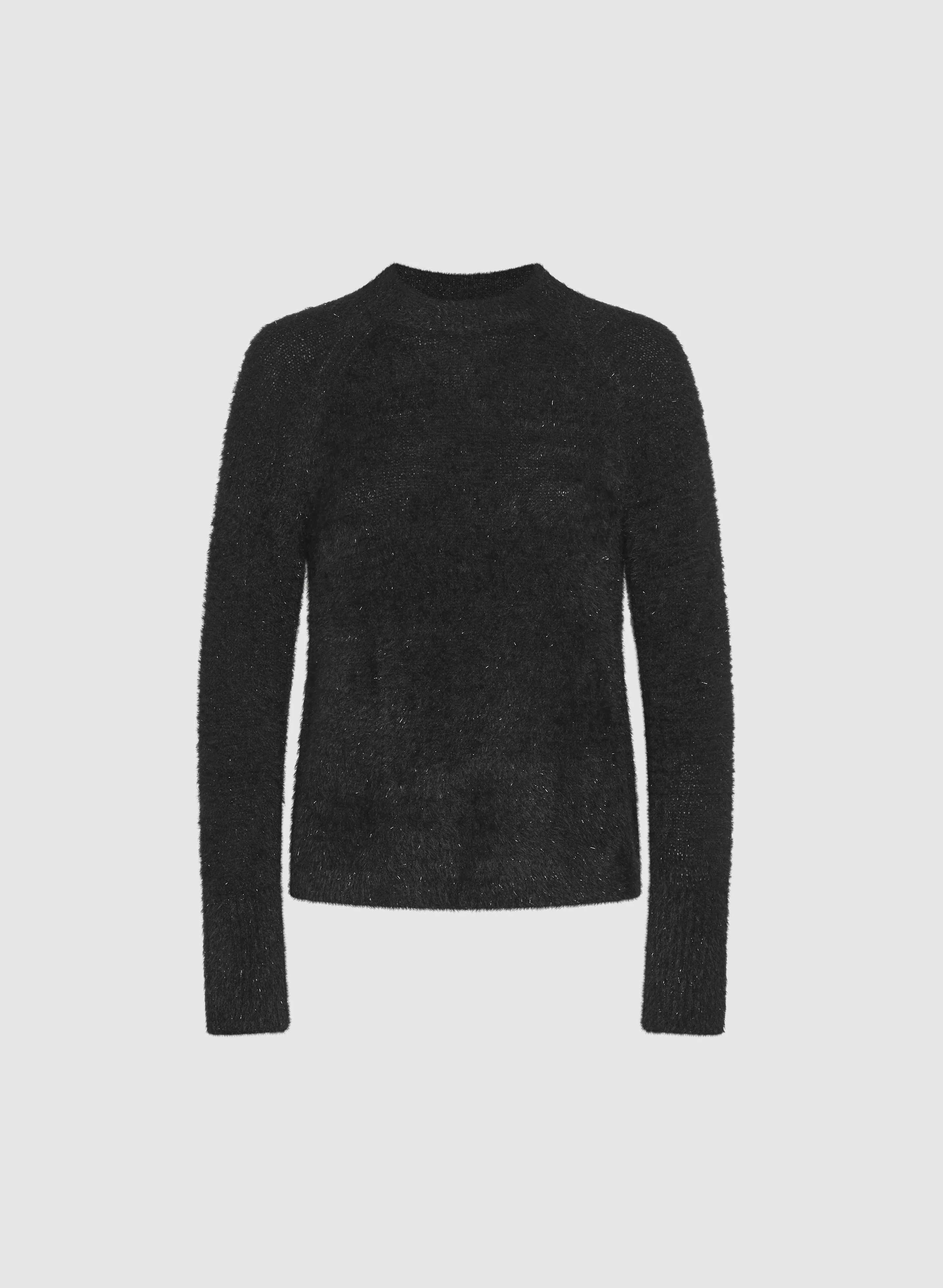 Metallic Fuzzy Knit Sweater - Image 6