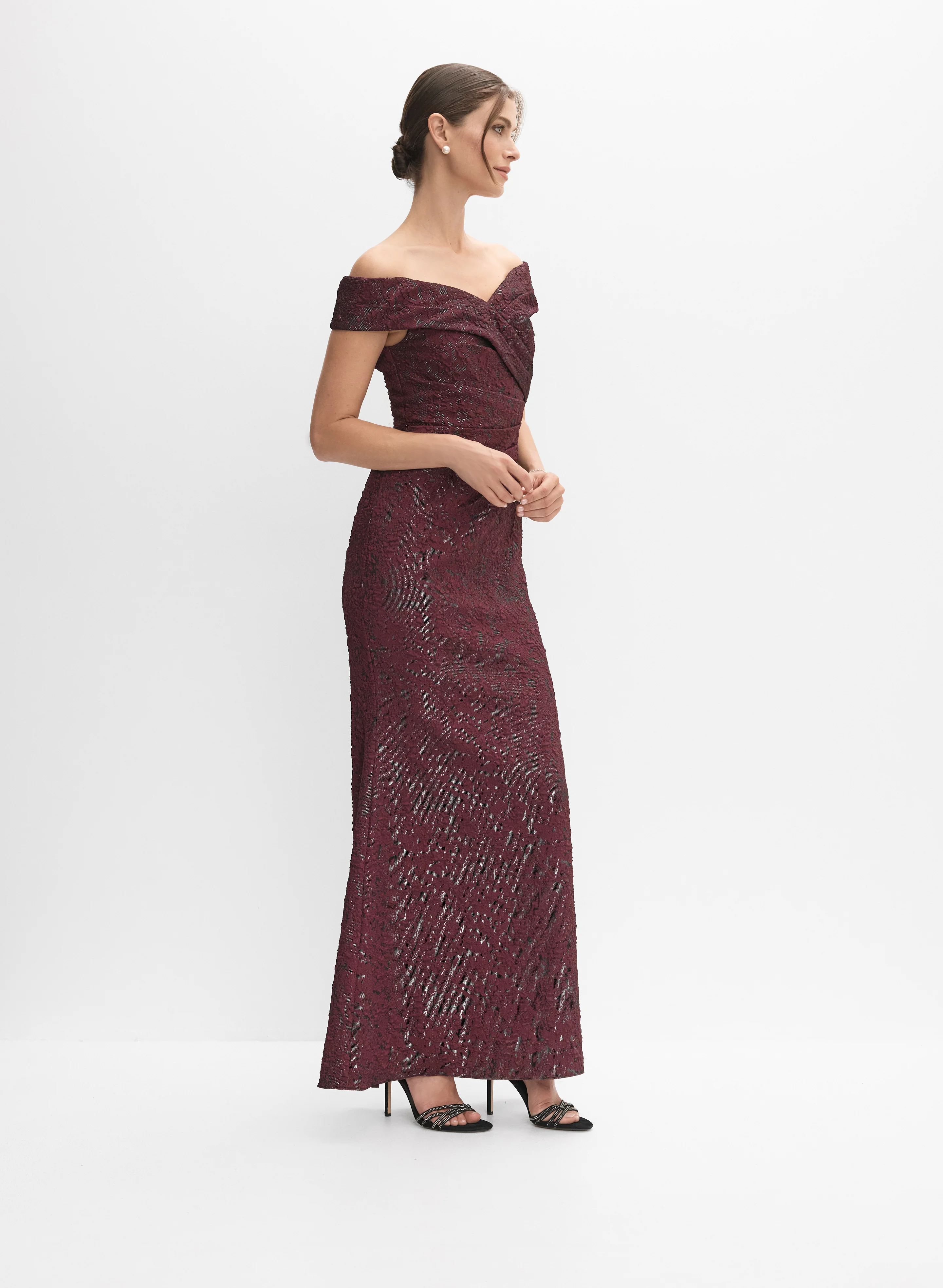 Adrianna Papell - Metallic Jacquard Dress - Image 3