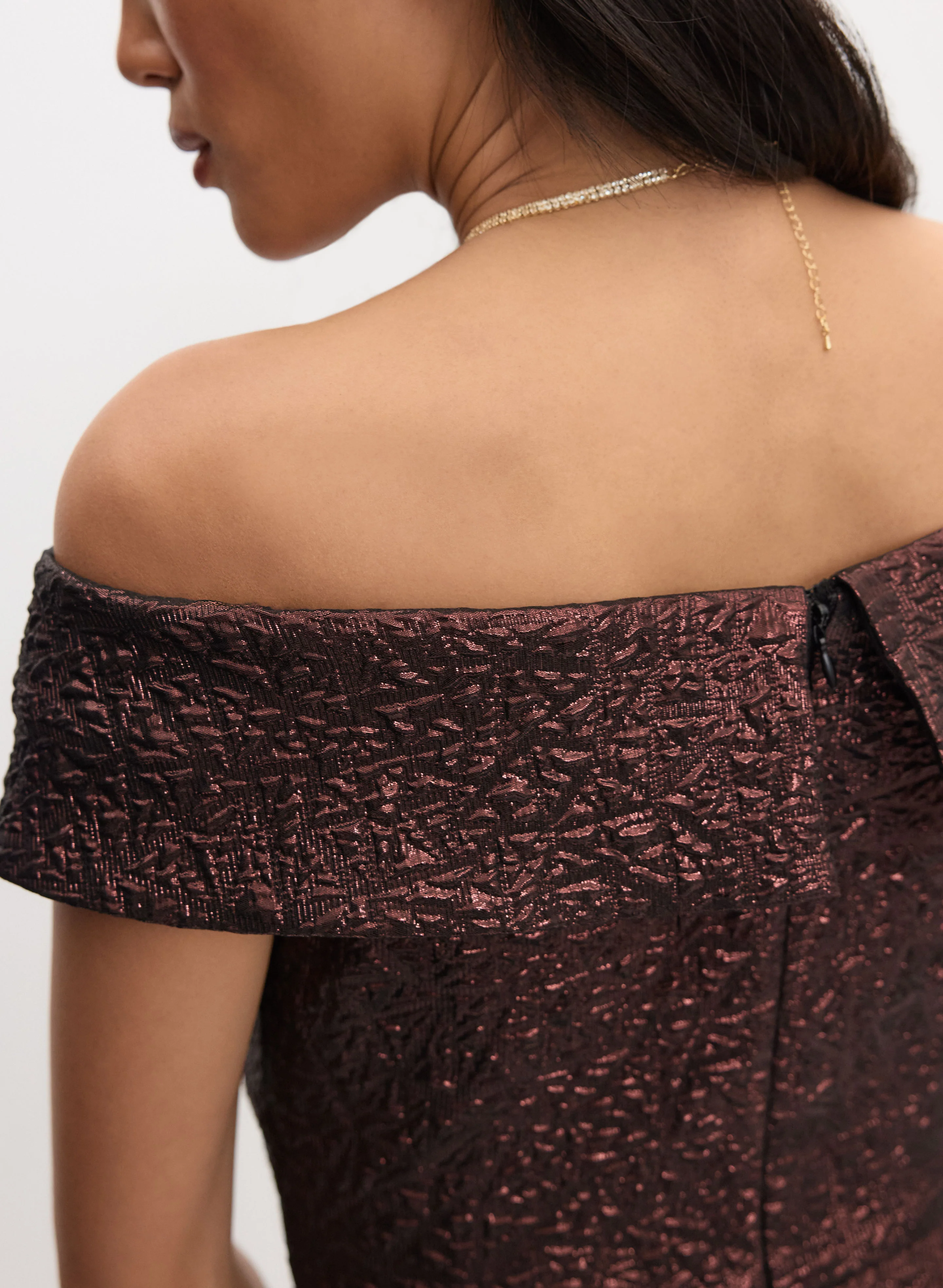 Metallic Jacquard Dress - Image 3