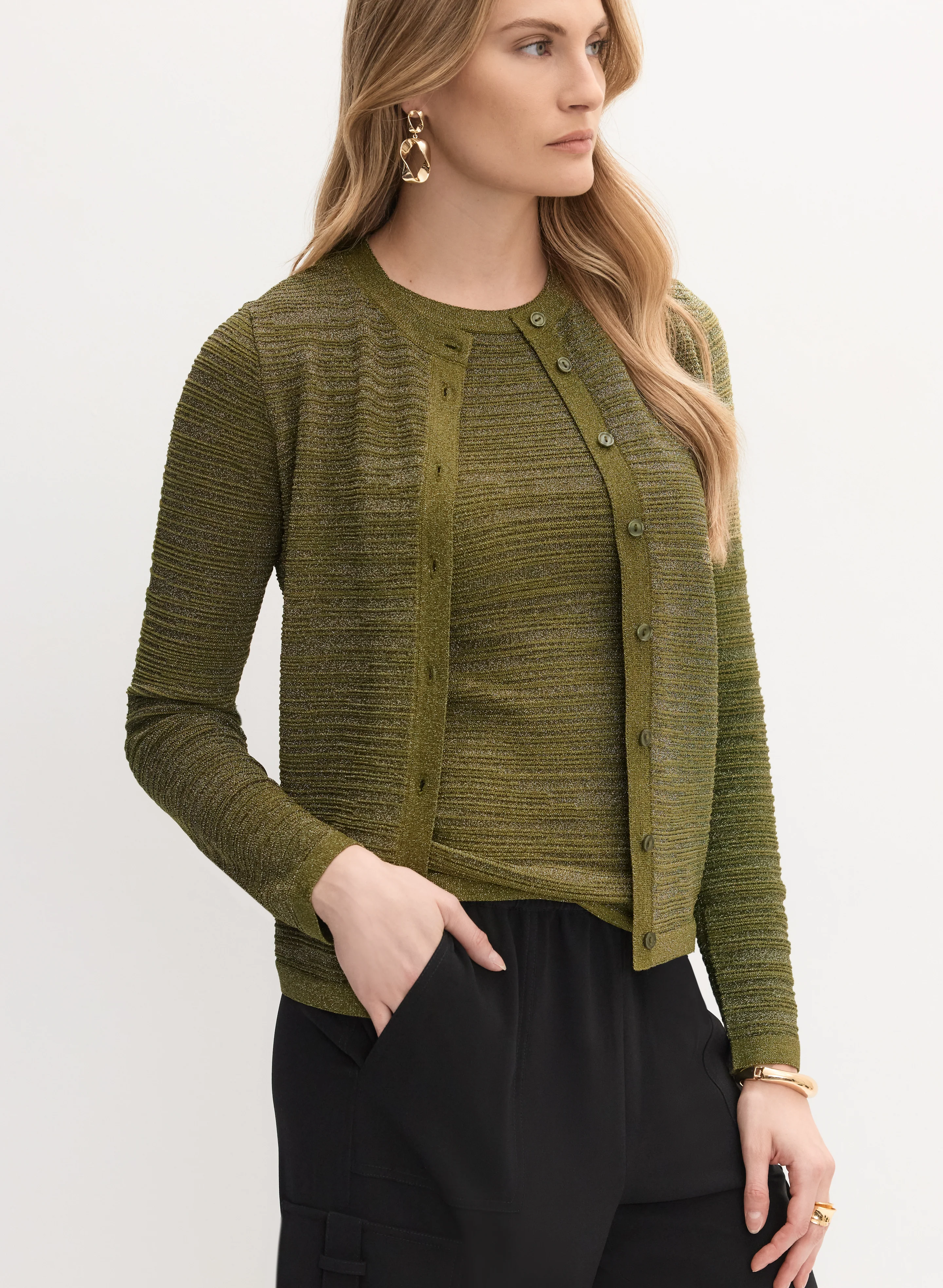 Metallic Lurex Cardigan - Image 4