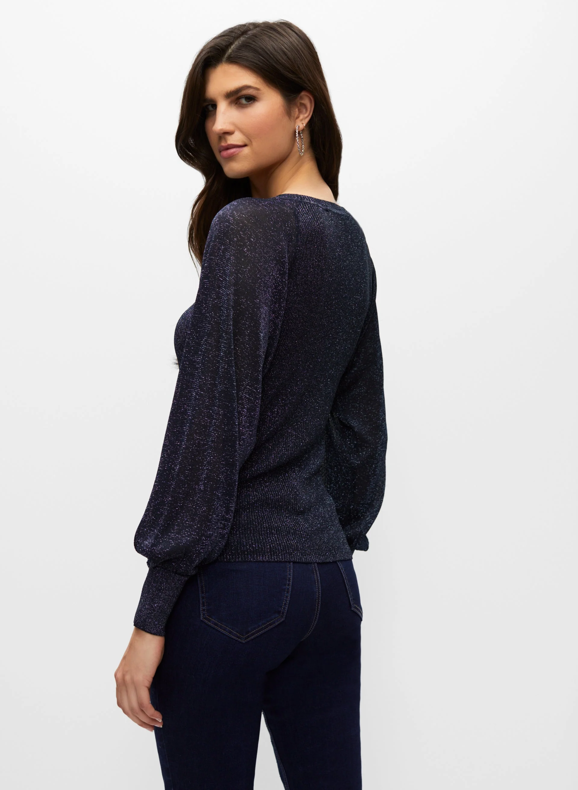Metallic Puff Sleeve Sweater - Image 4