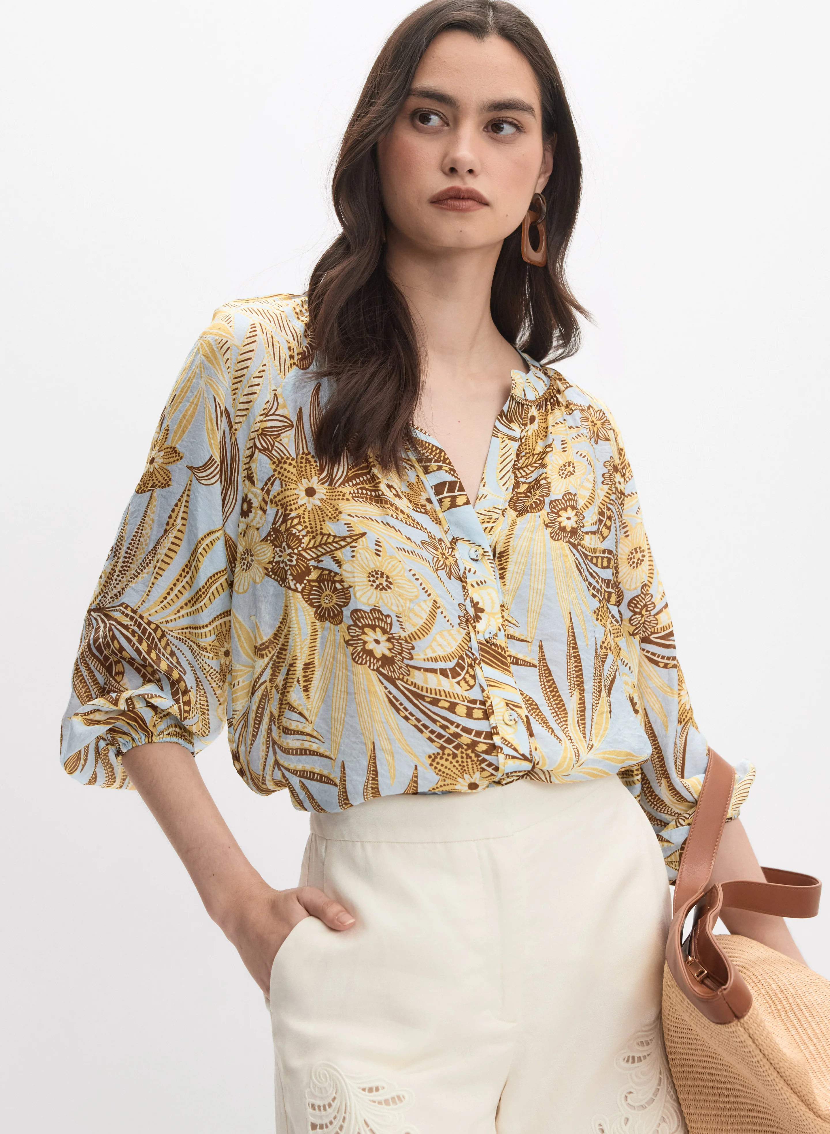Mixed Print Blouse