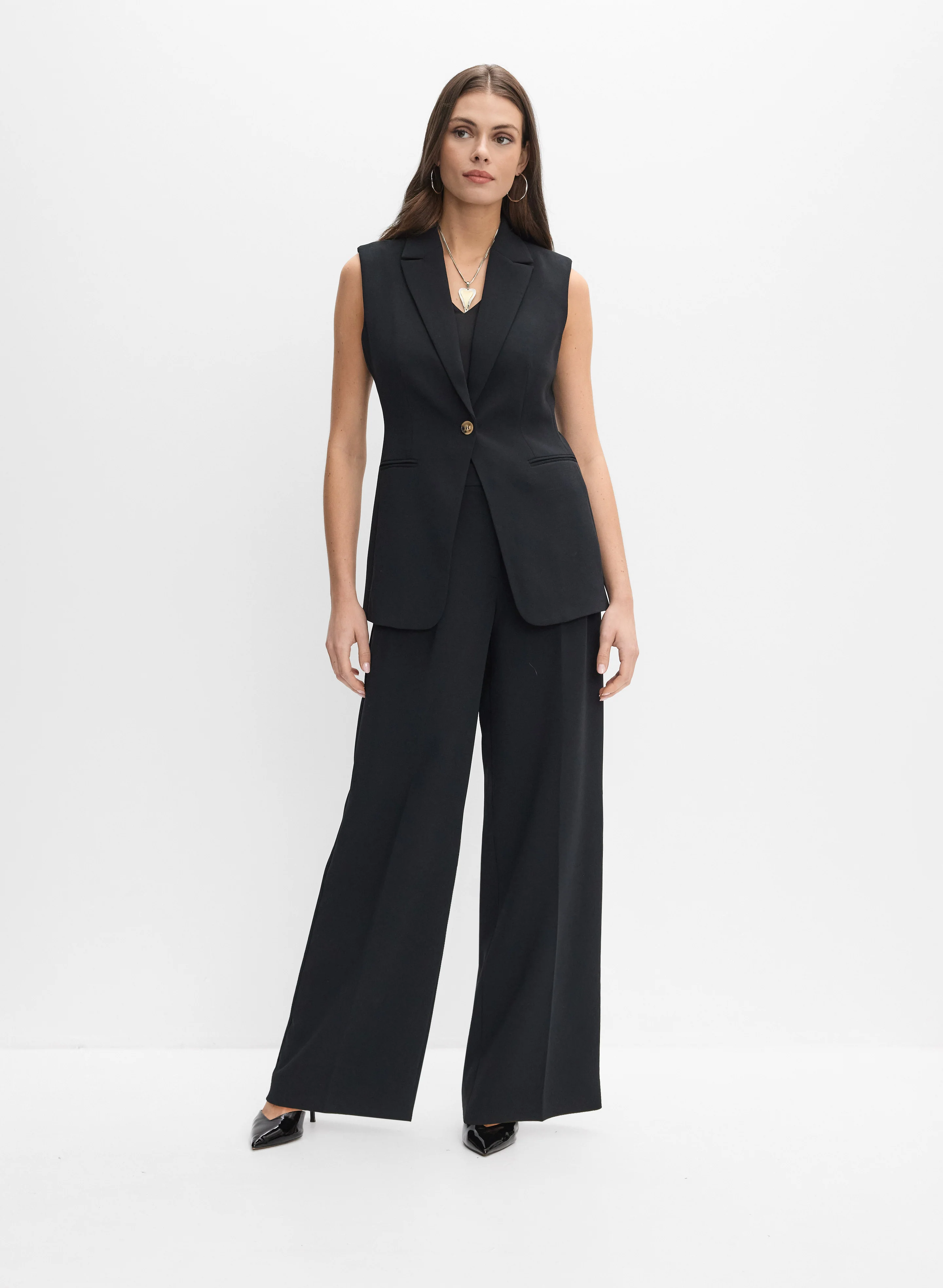 Notched Lapel Vest & Soho Wide-Leg Pants