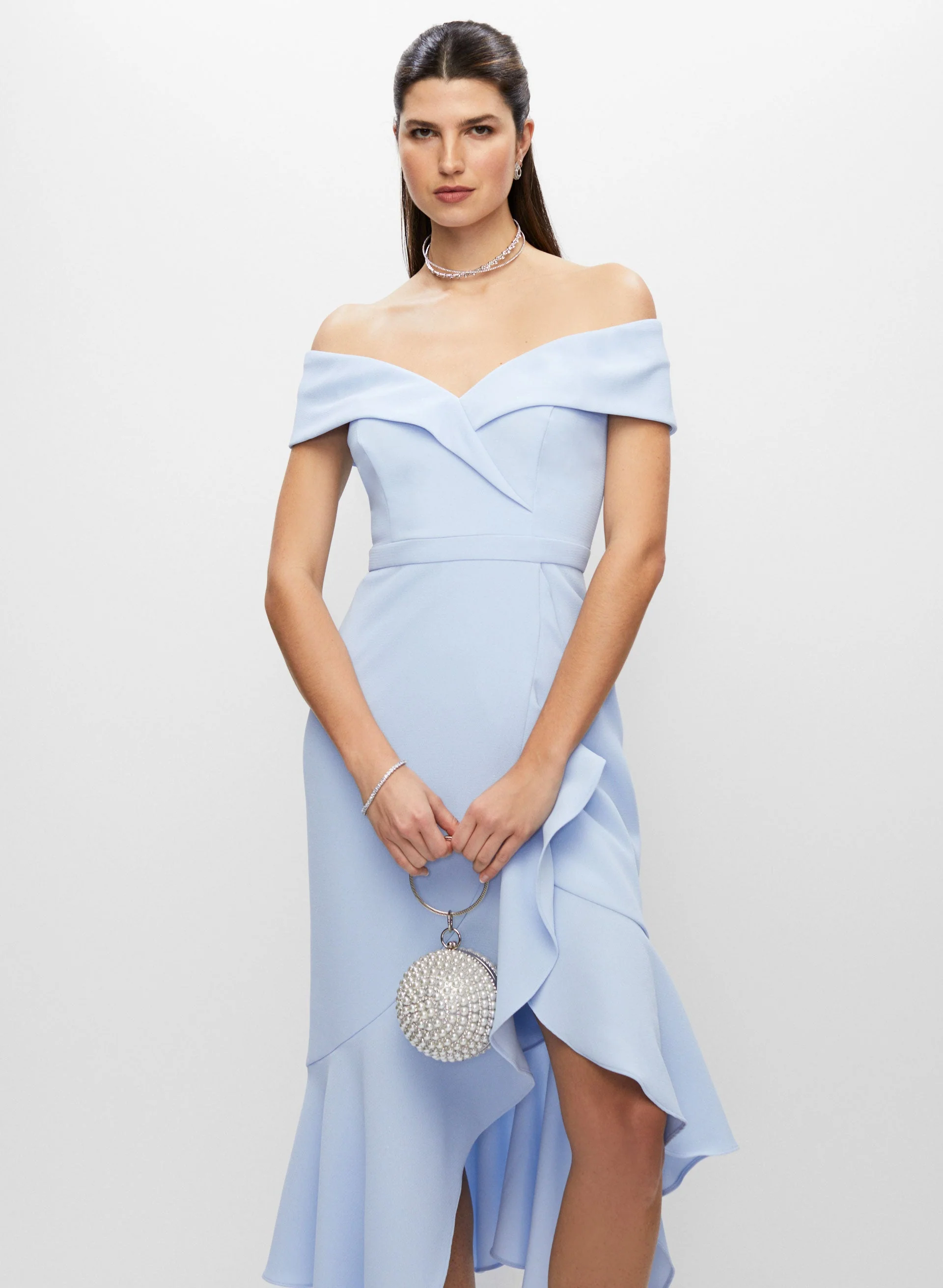 Off The Shoulder Asymmetric Dress - Image 5