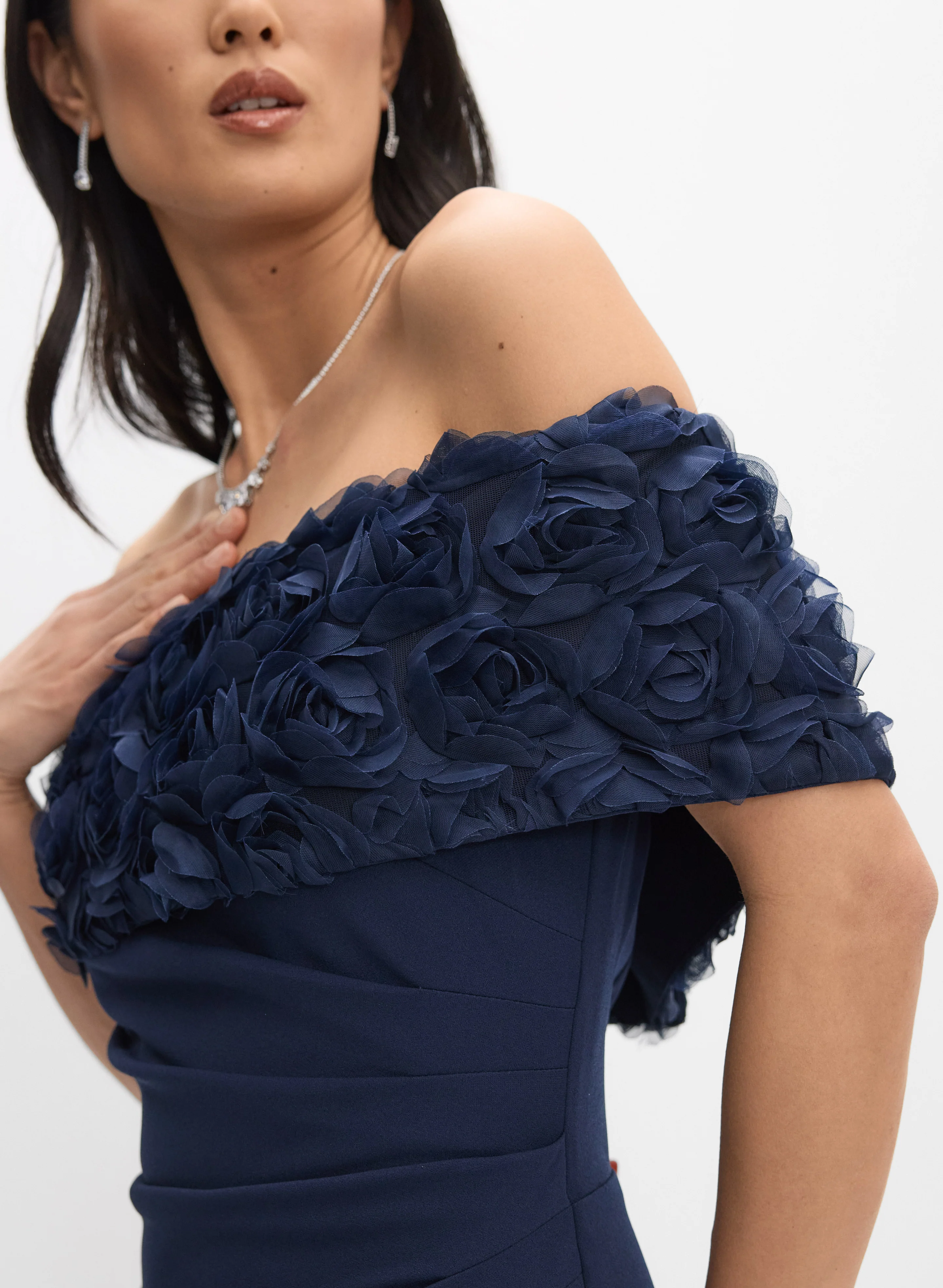 Off-The-Shoulder Crepe Dress - Image 3