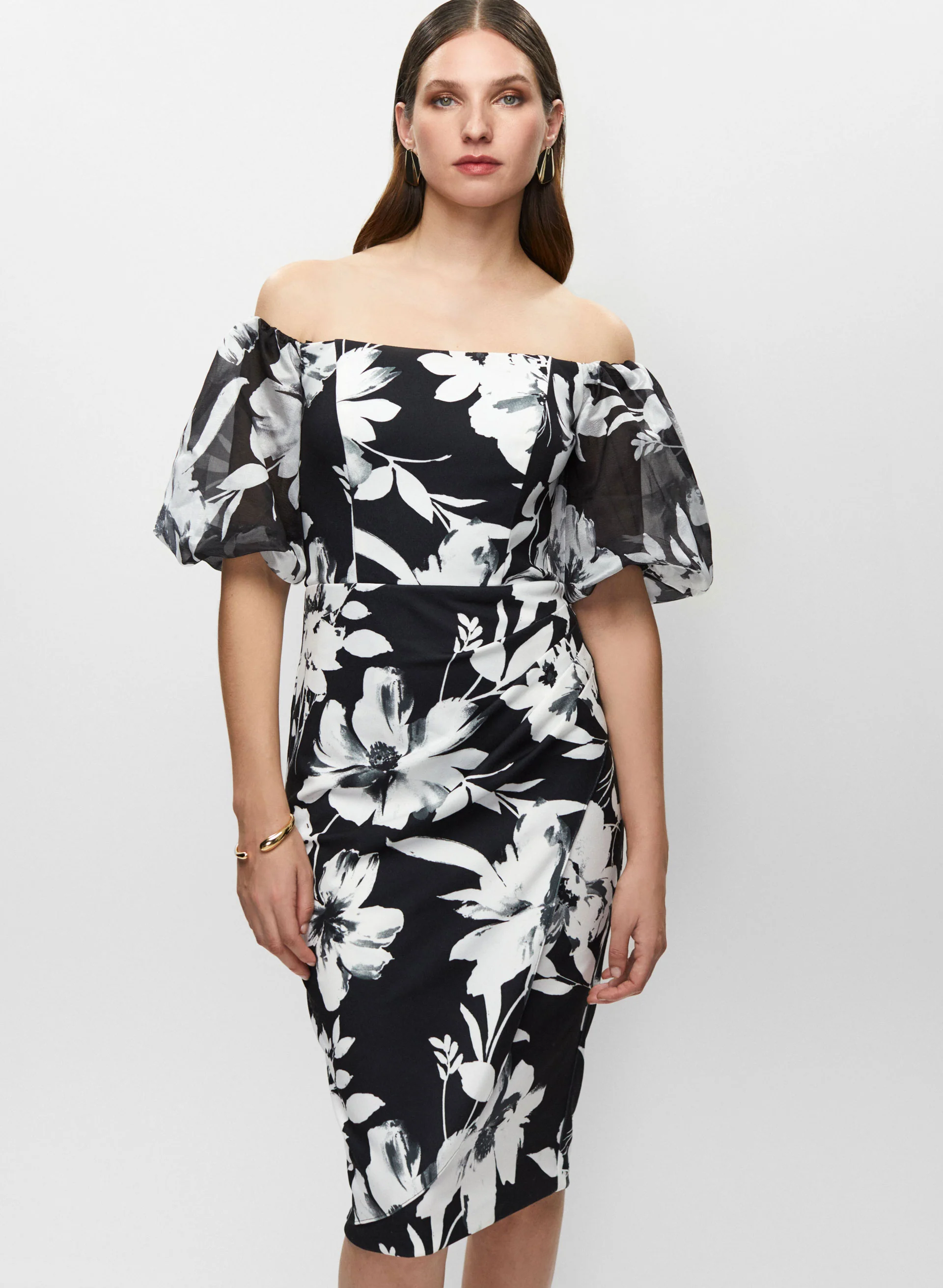 BA Nites - Off-the-Shoulder Floral Dress - Image 8