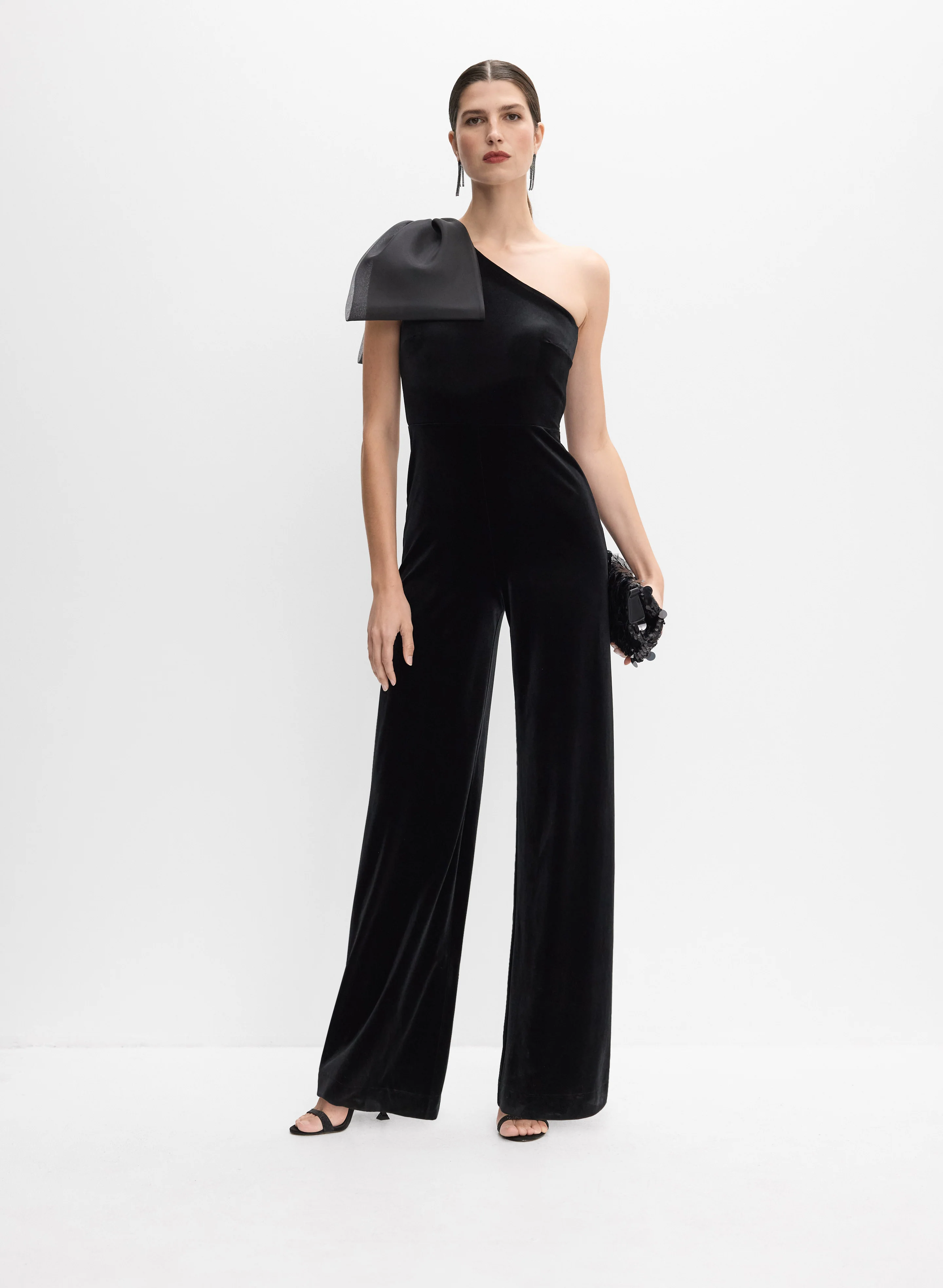 Organza Bow Velvet Jumpsuit - Image 3