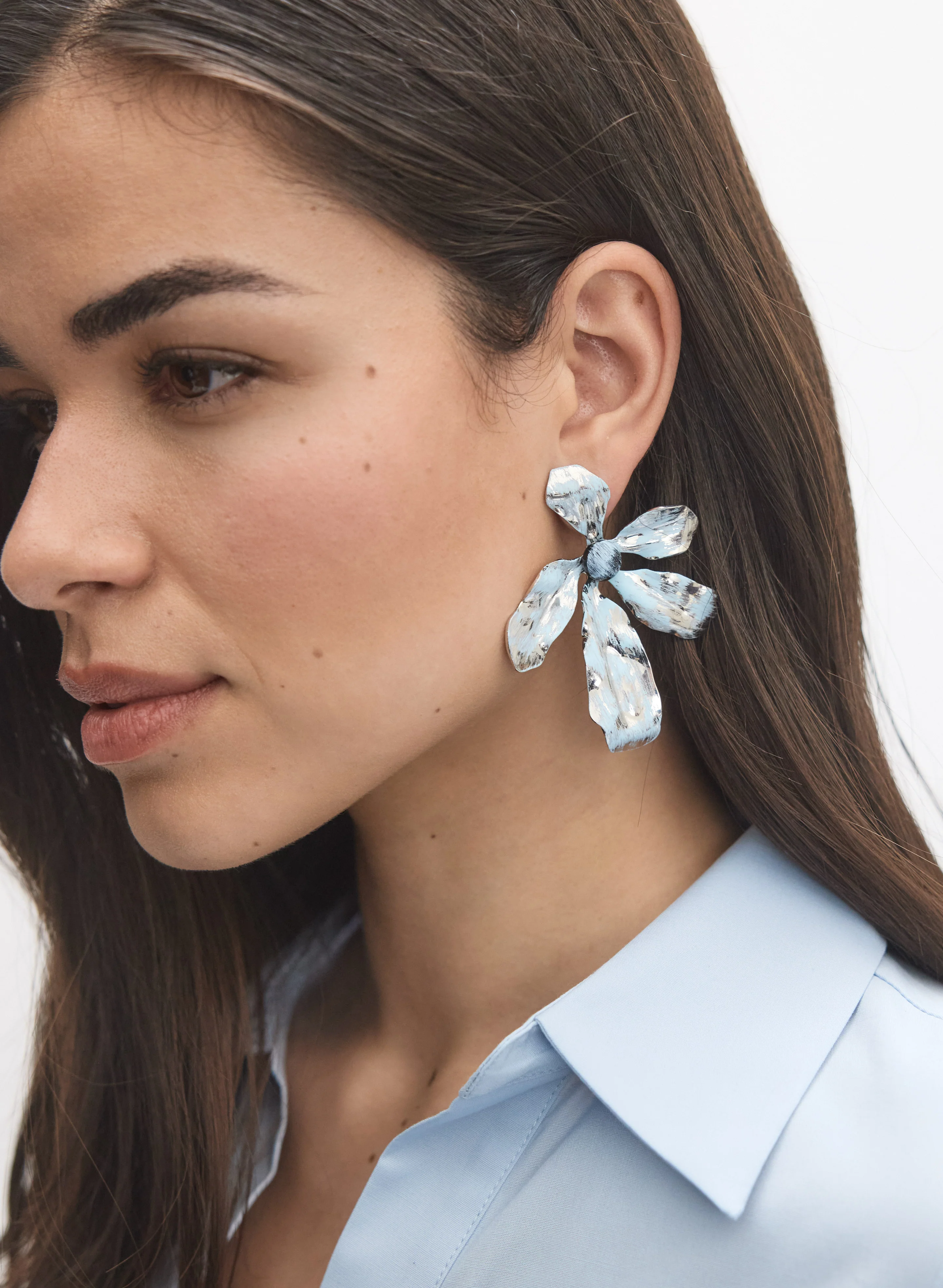 Painted Floral Earrings - Image 2