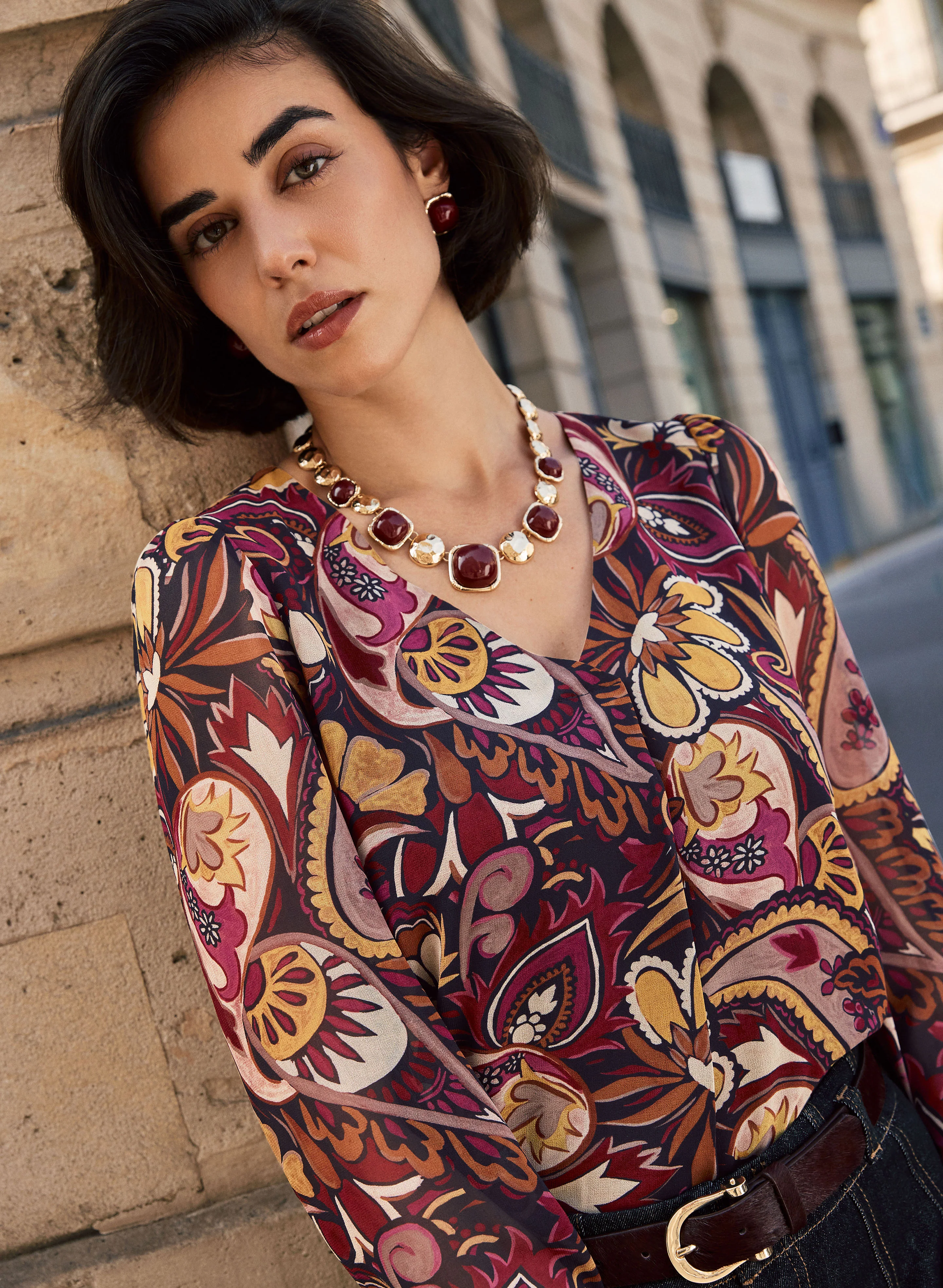 Paisley Balloon Sleeve Blouse - Image 2
