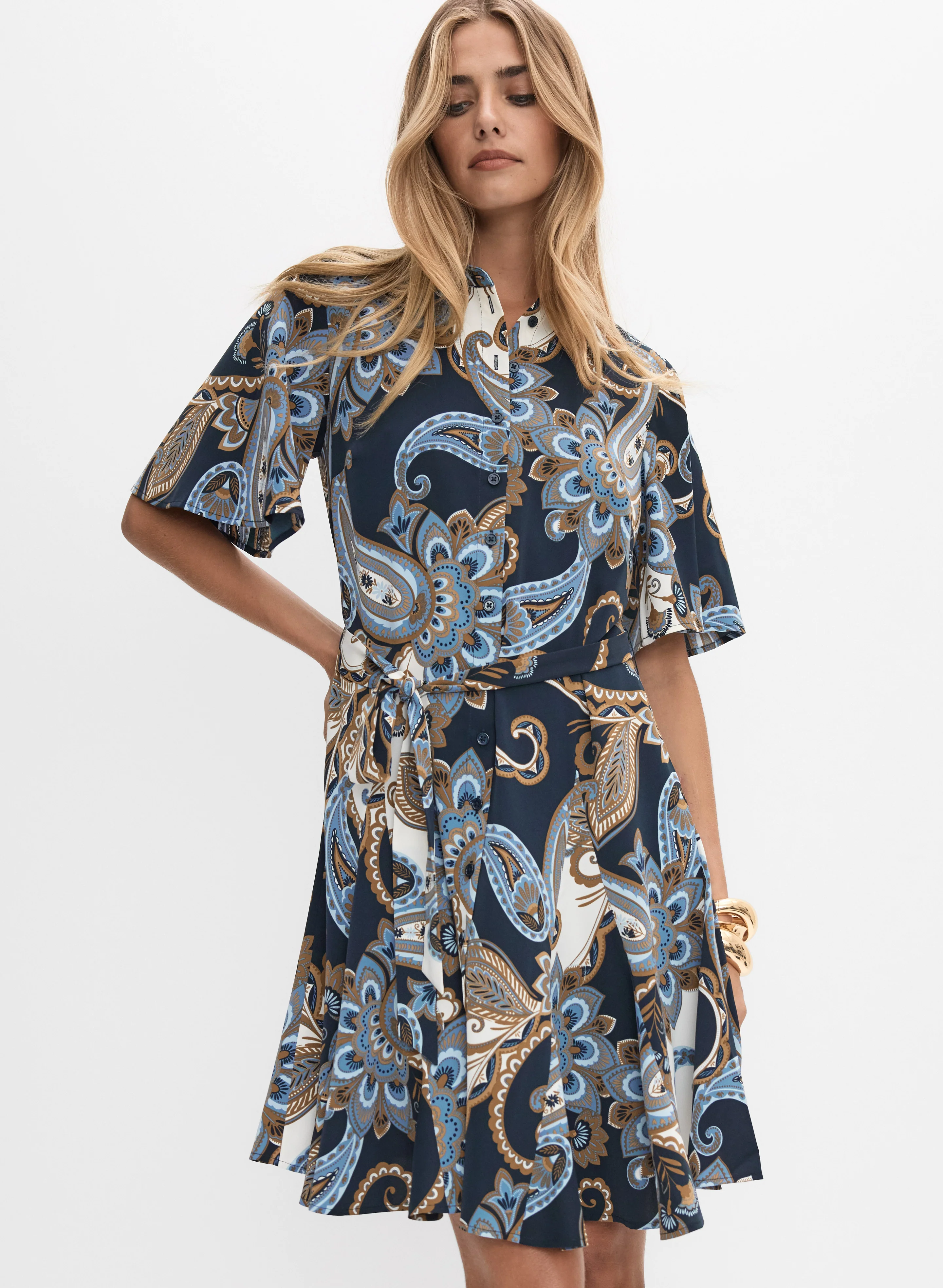 Paisley Shirt Dress - Image 7