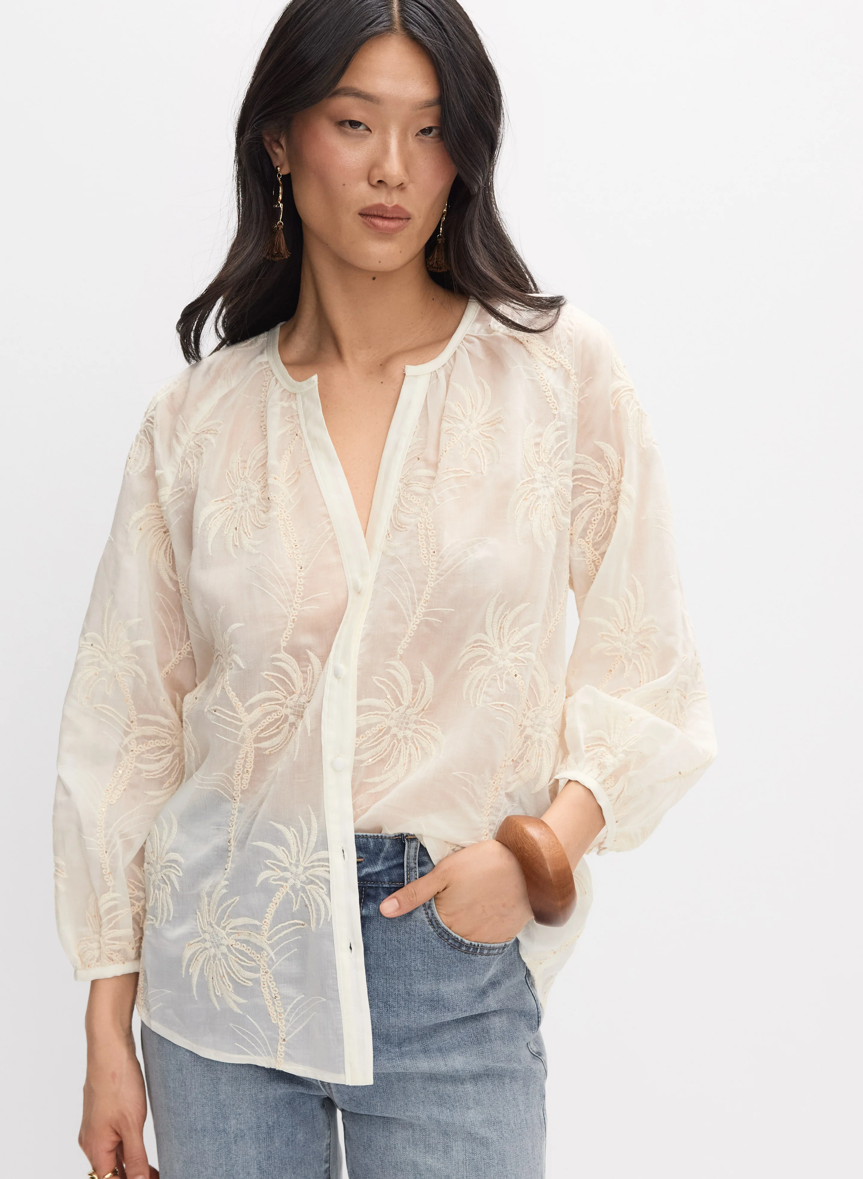 Palm Pattern Blouse