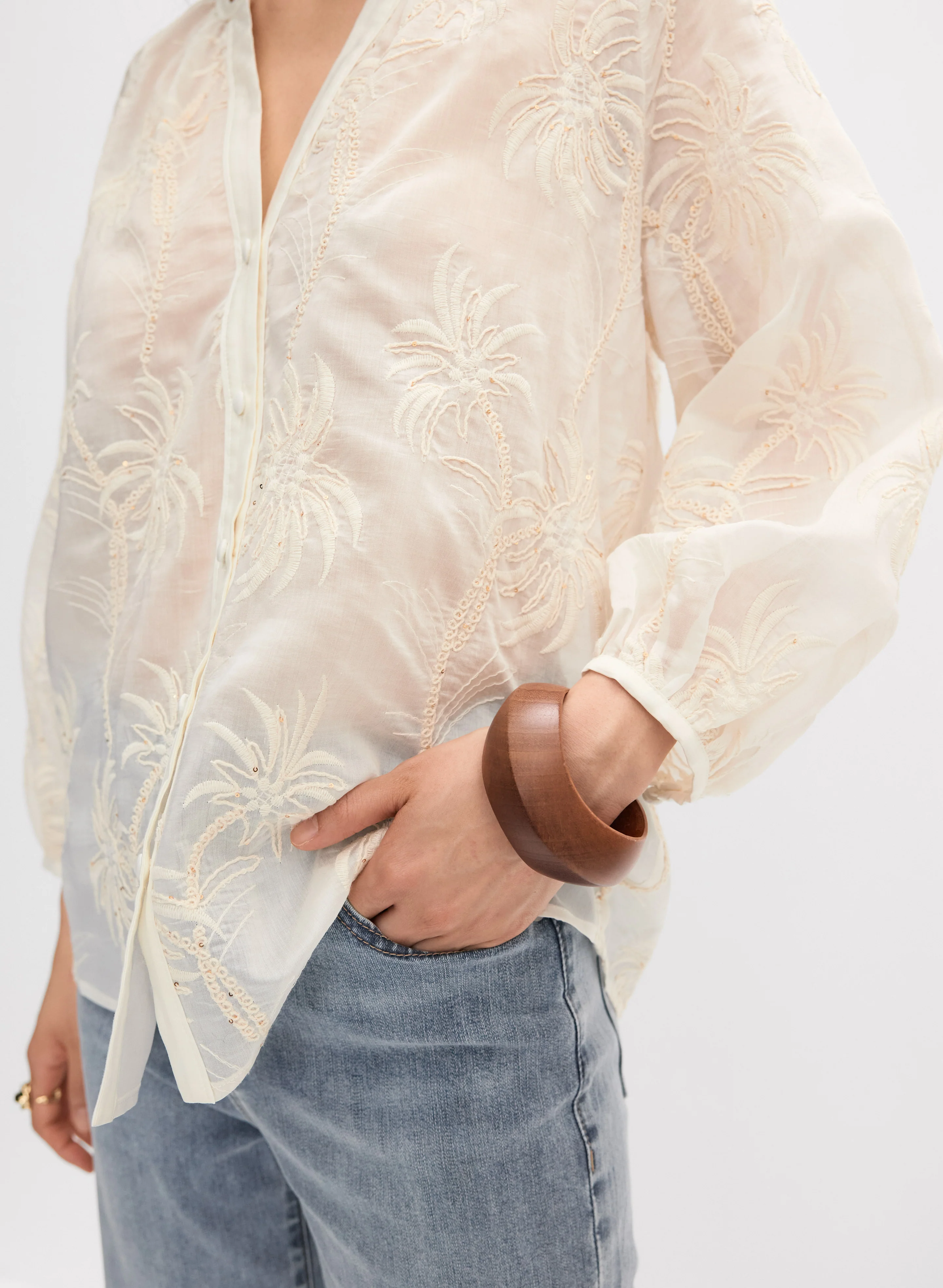 Palm Pattern Blouse - Image 2
