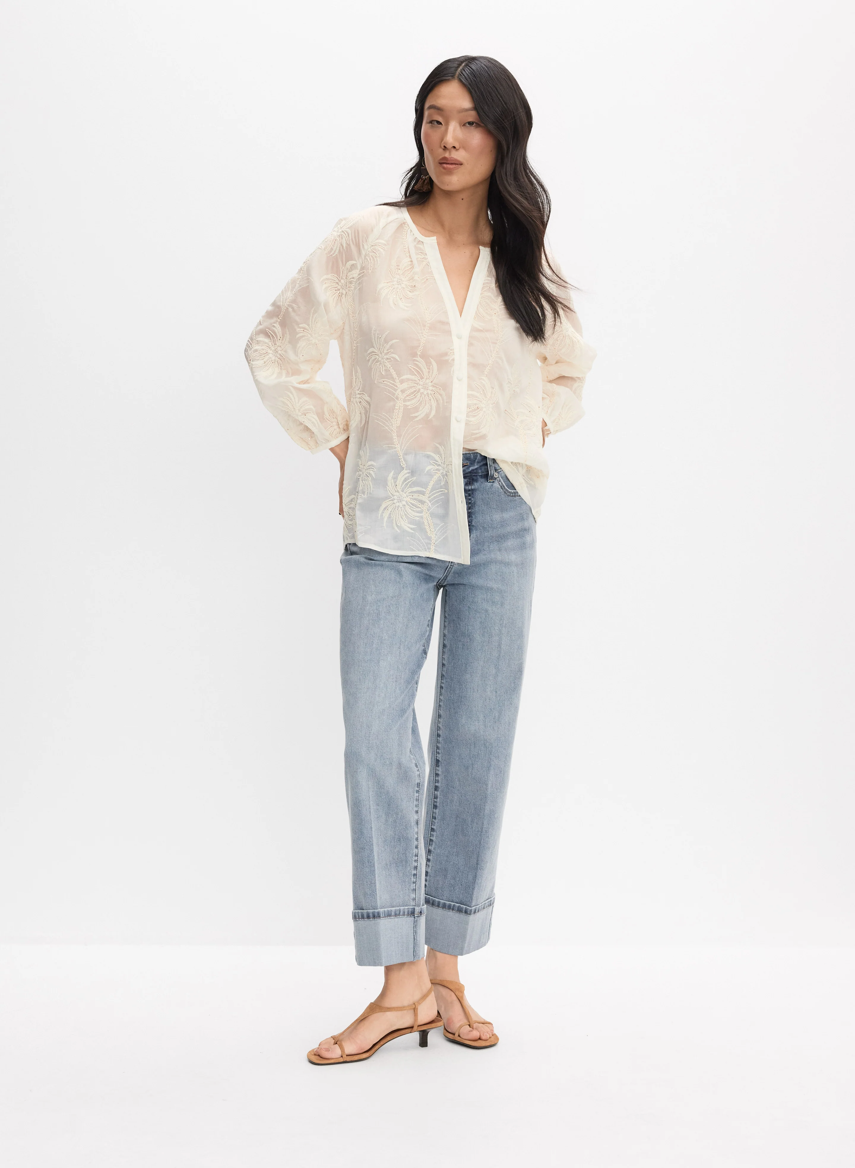 Palm Pattern Blouse - Image 3