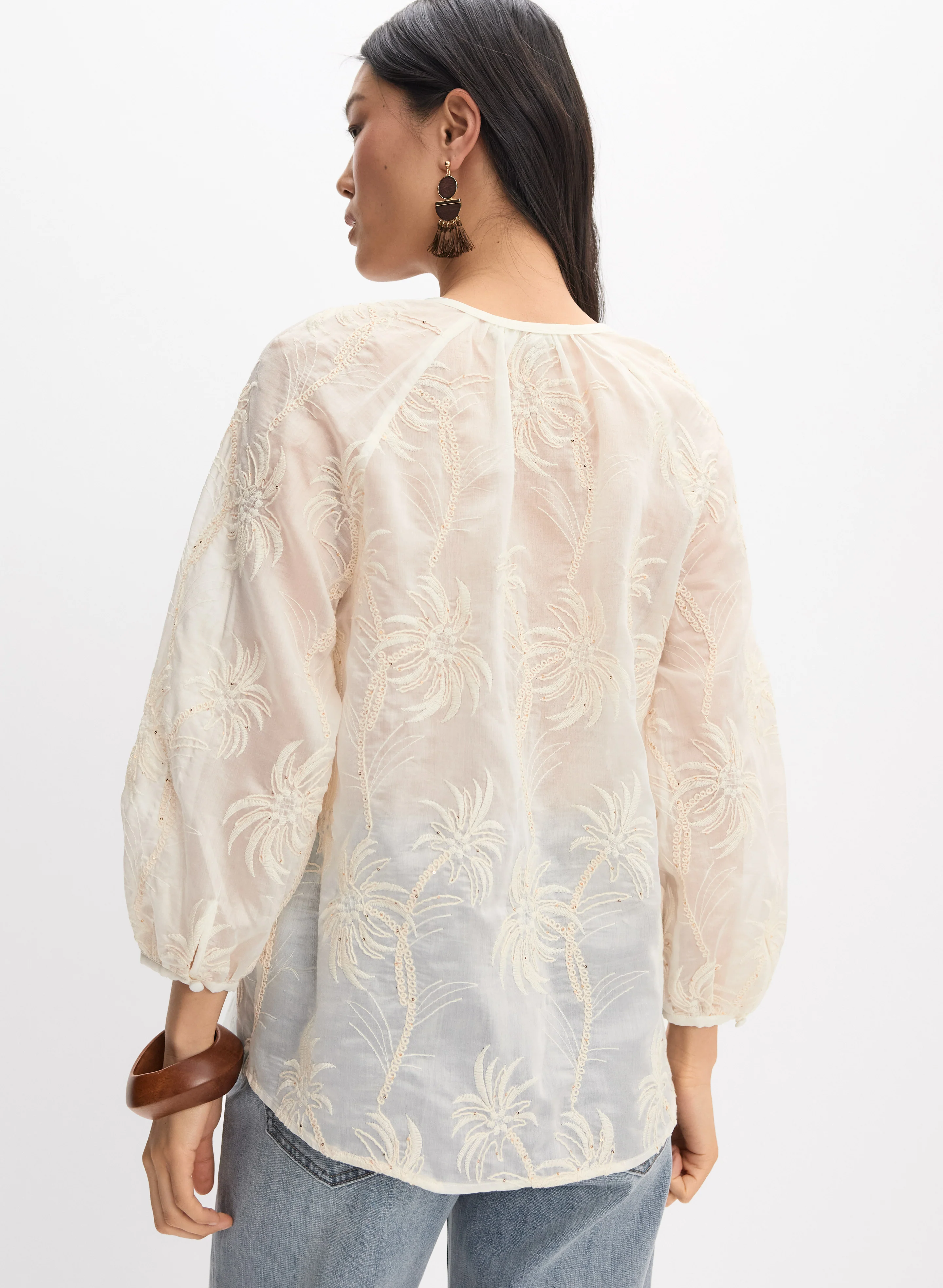 Palm Pattern Blouse - Image 4