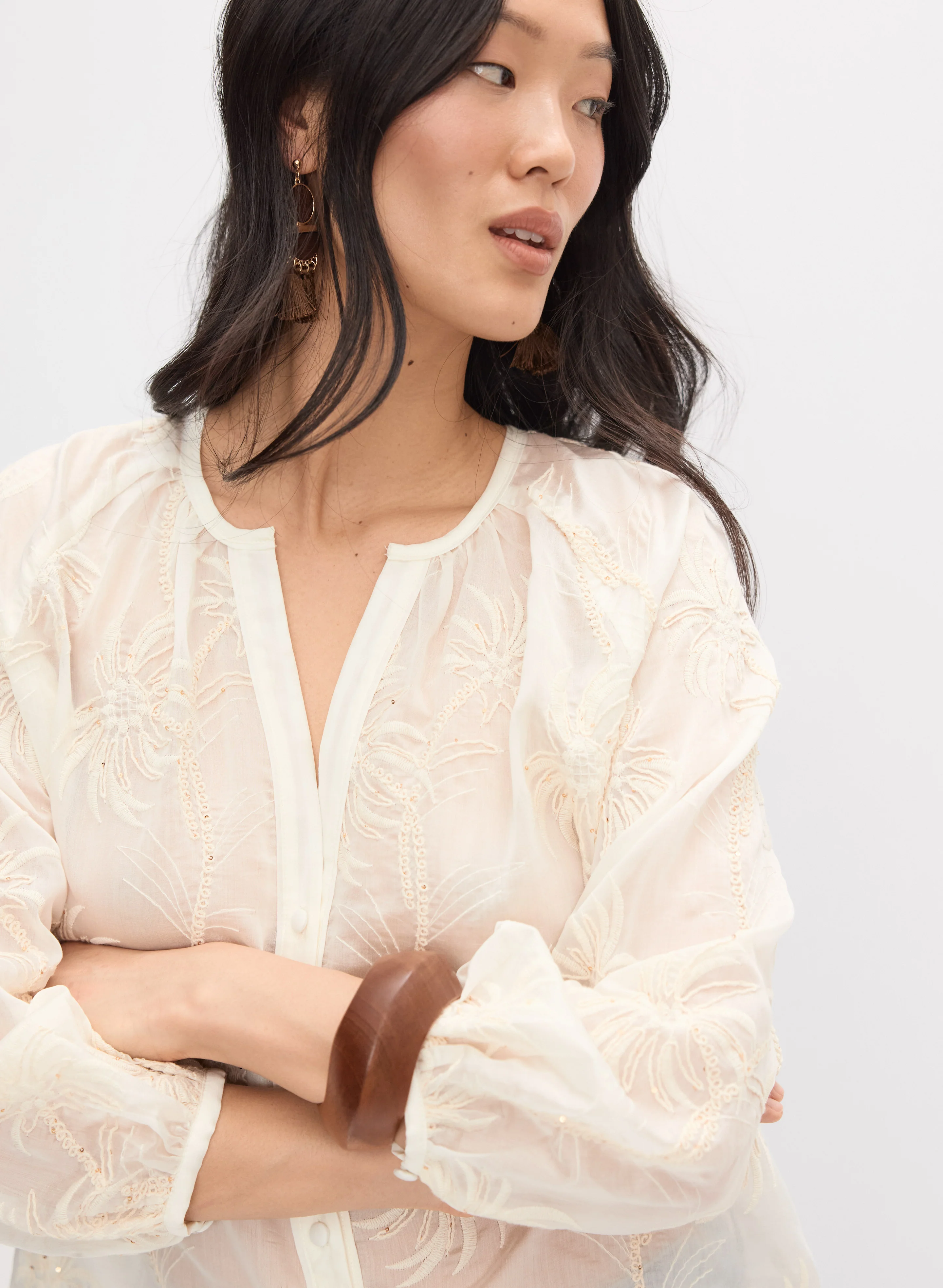 Palm Pattern Blouse - Image 5