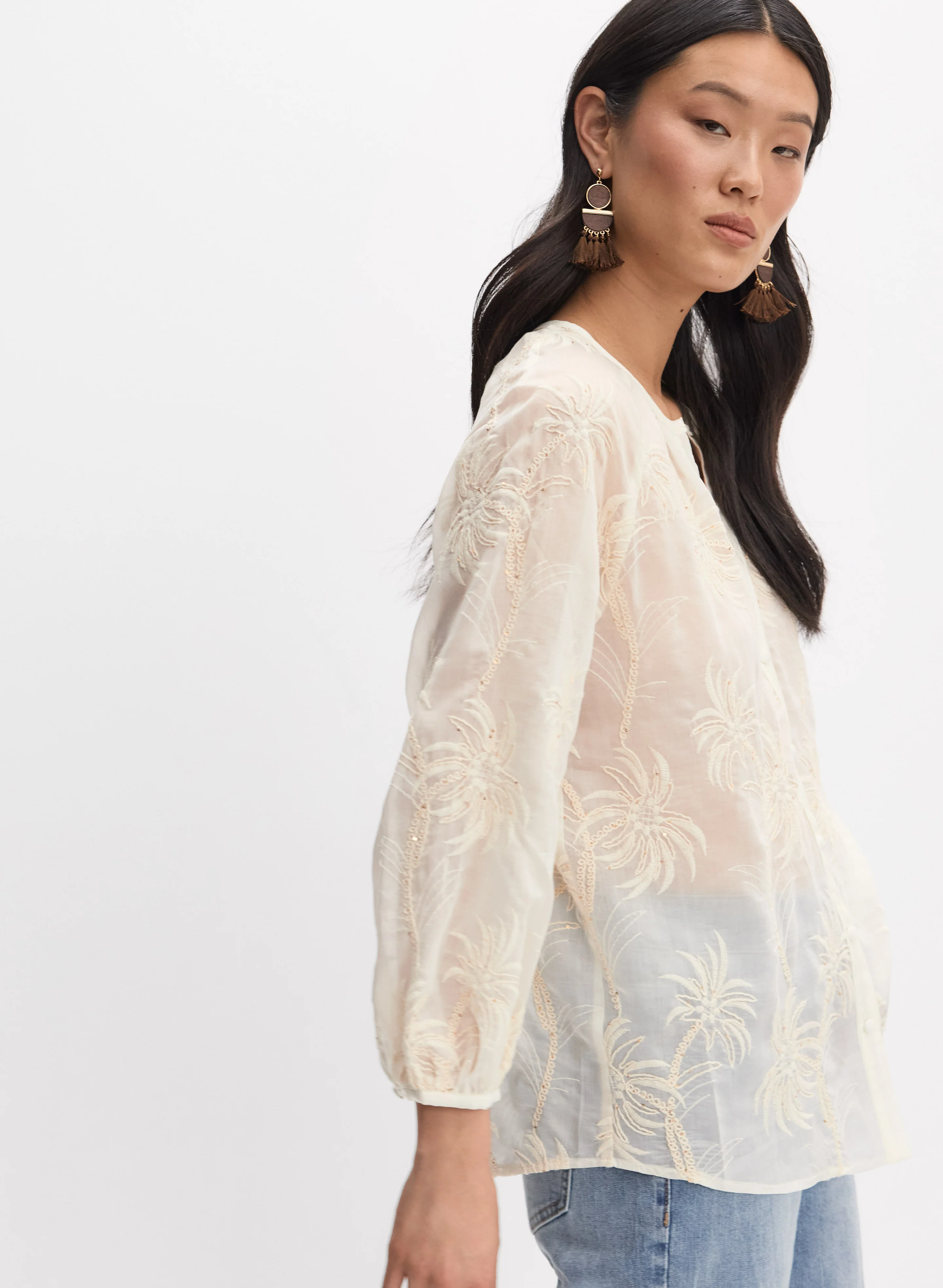 Palm Pattern Blouse - Image 8