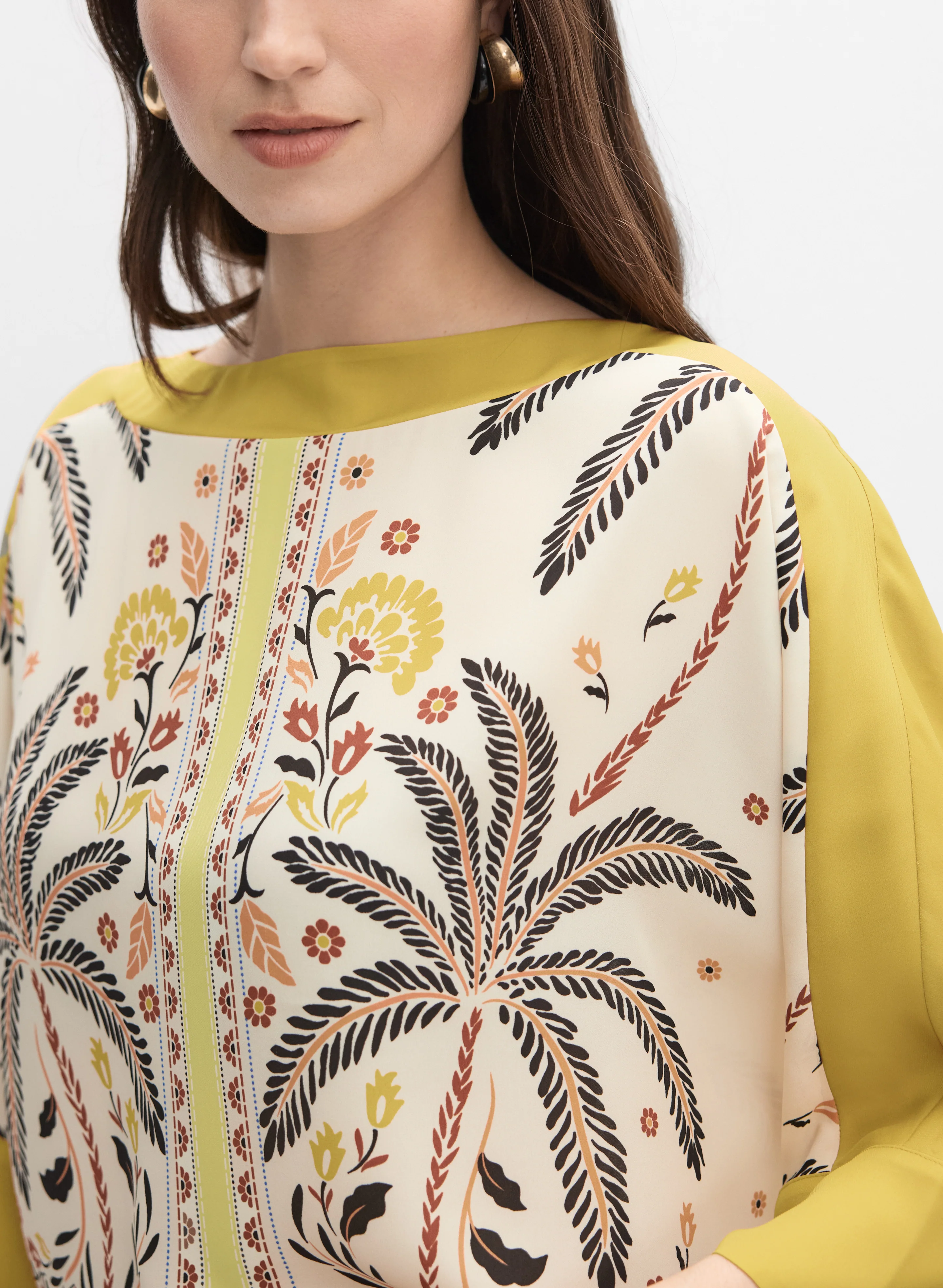 Palm Tree Print Blouse - Image 2