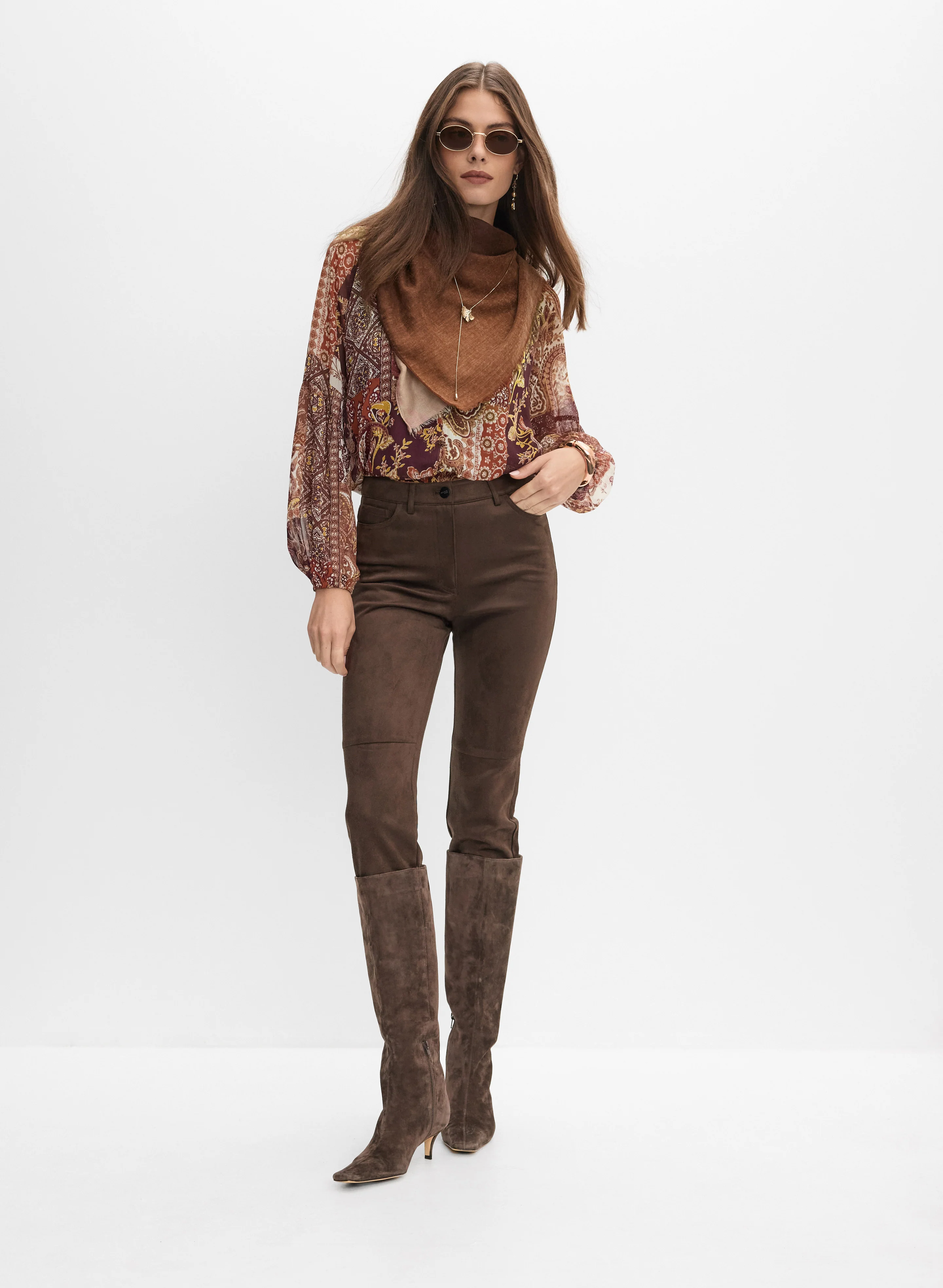 Patchwork Paisley Button-Down Blouse - Image 3
