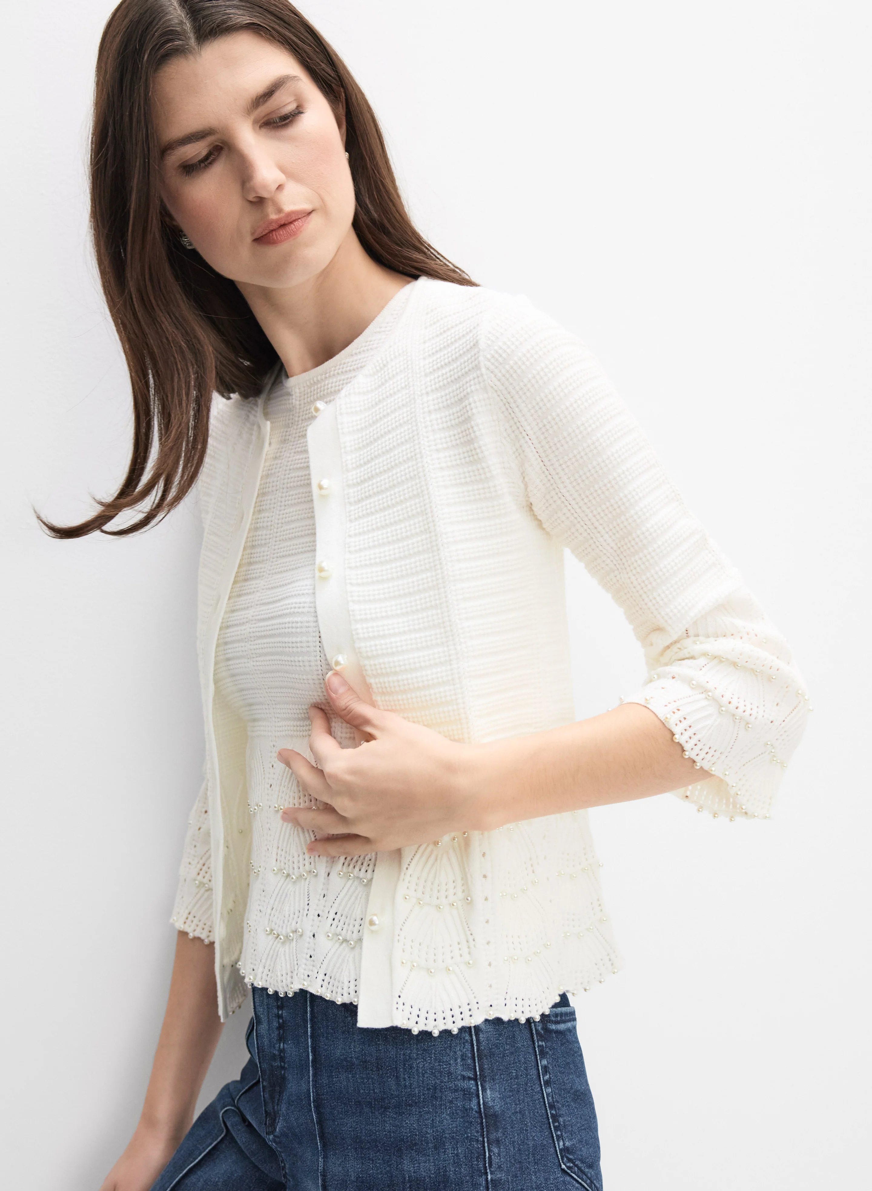 Pearl Embellished Cardigan - Image 5
