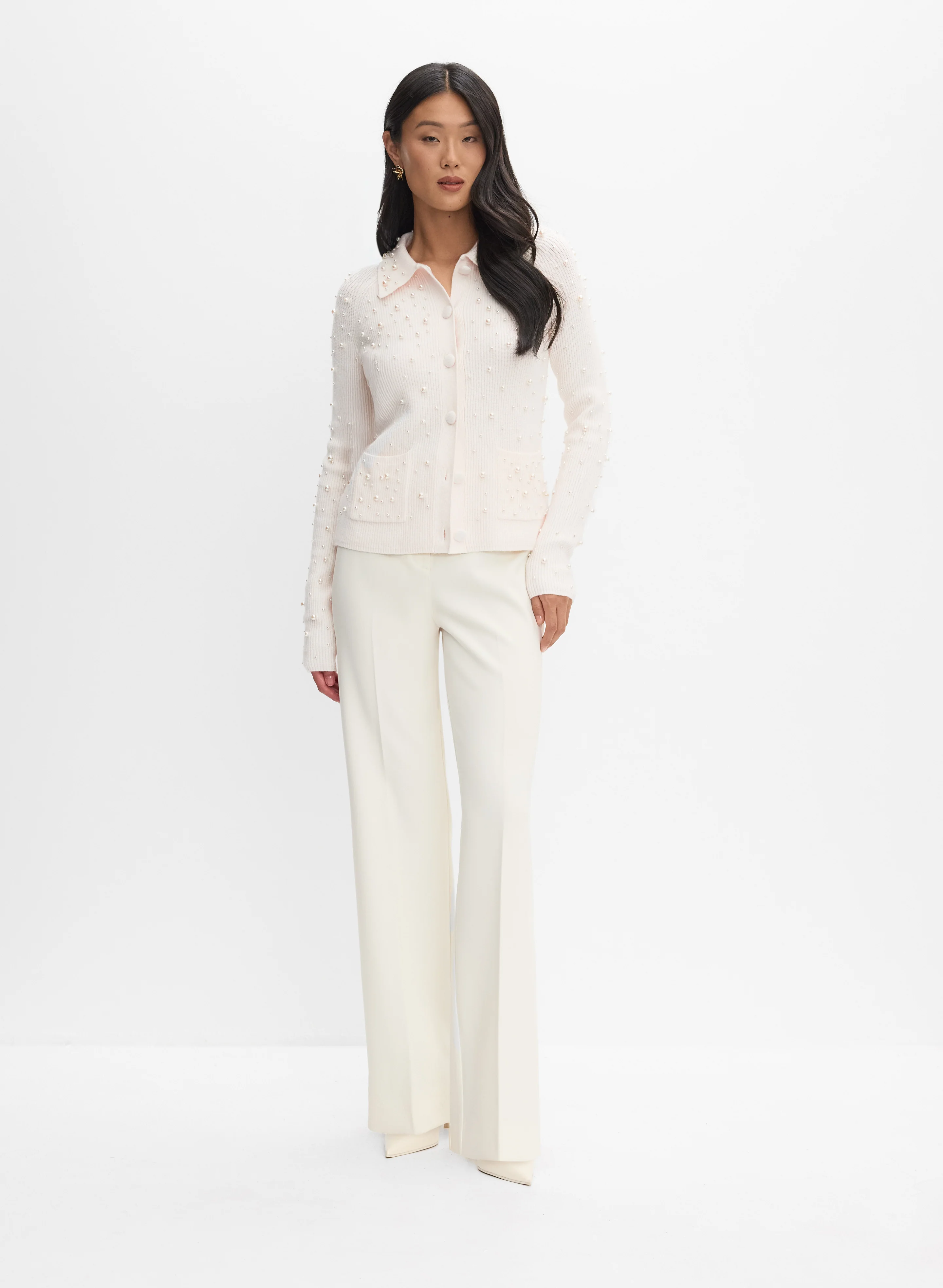 Pearl Embellished Cardigan - Image 3