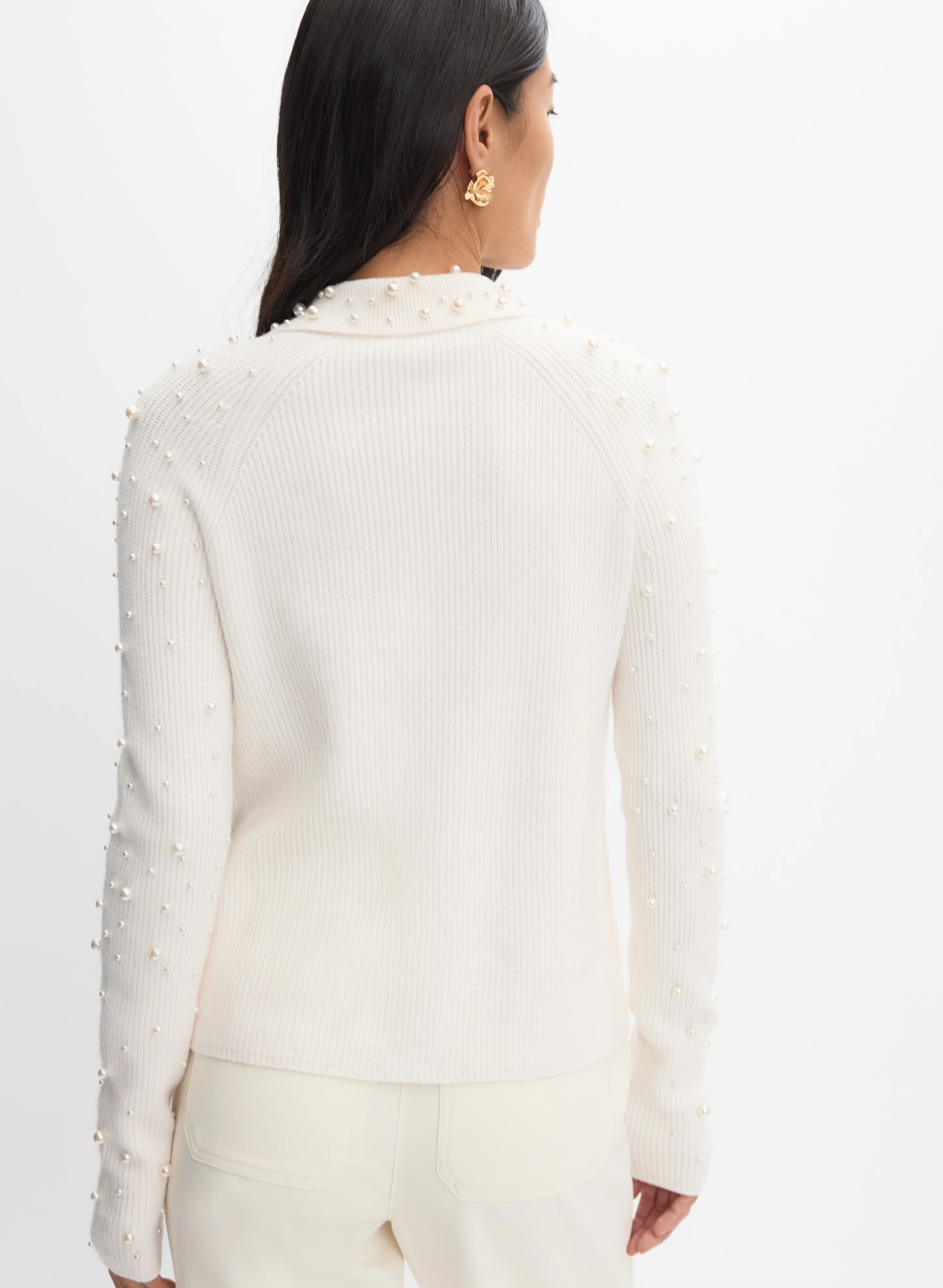 Pearl Embellished Cardigan - Image 4
