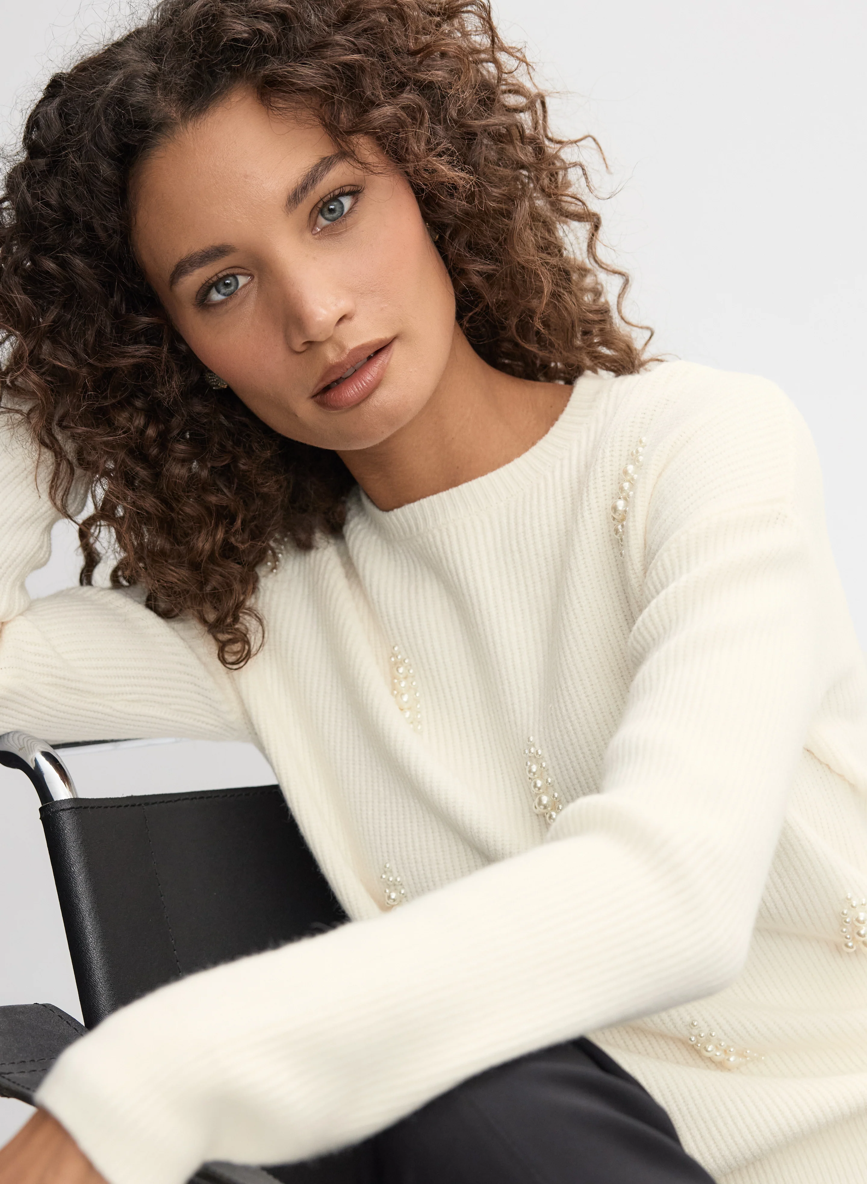 Pearl Embellished Sweater - Image 2