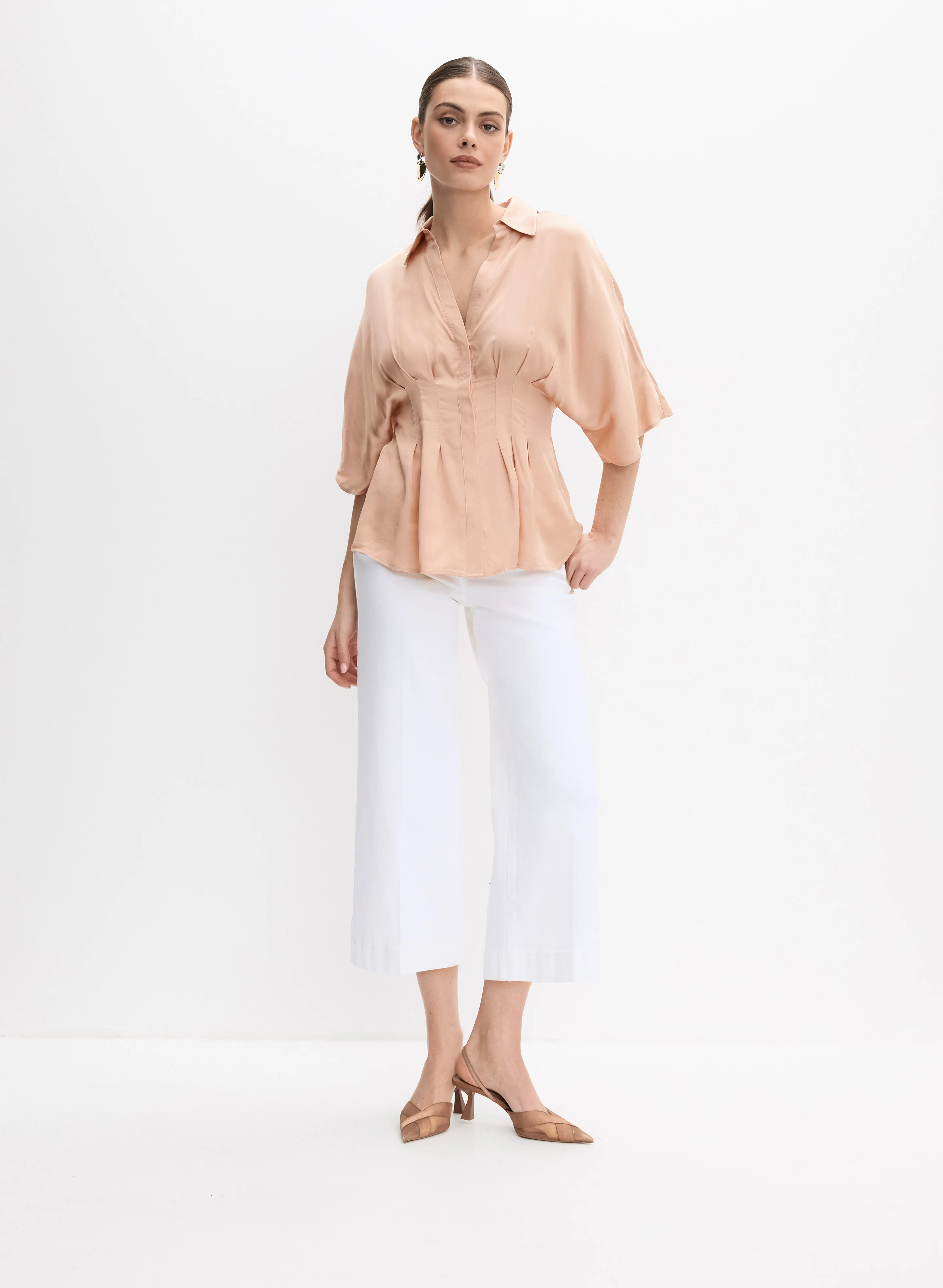 Pintuck Satin Blouse - Image 3