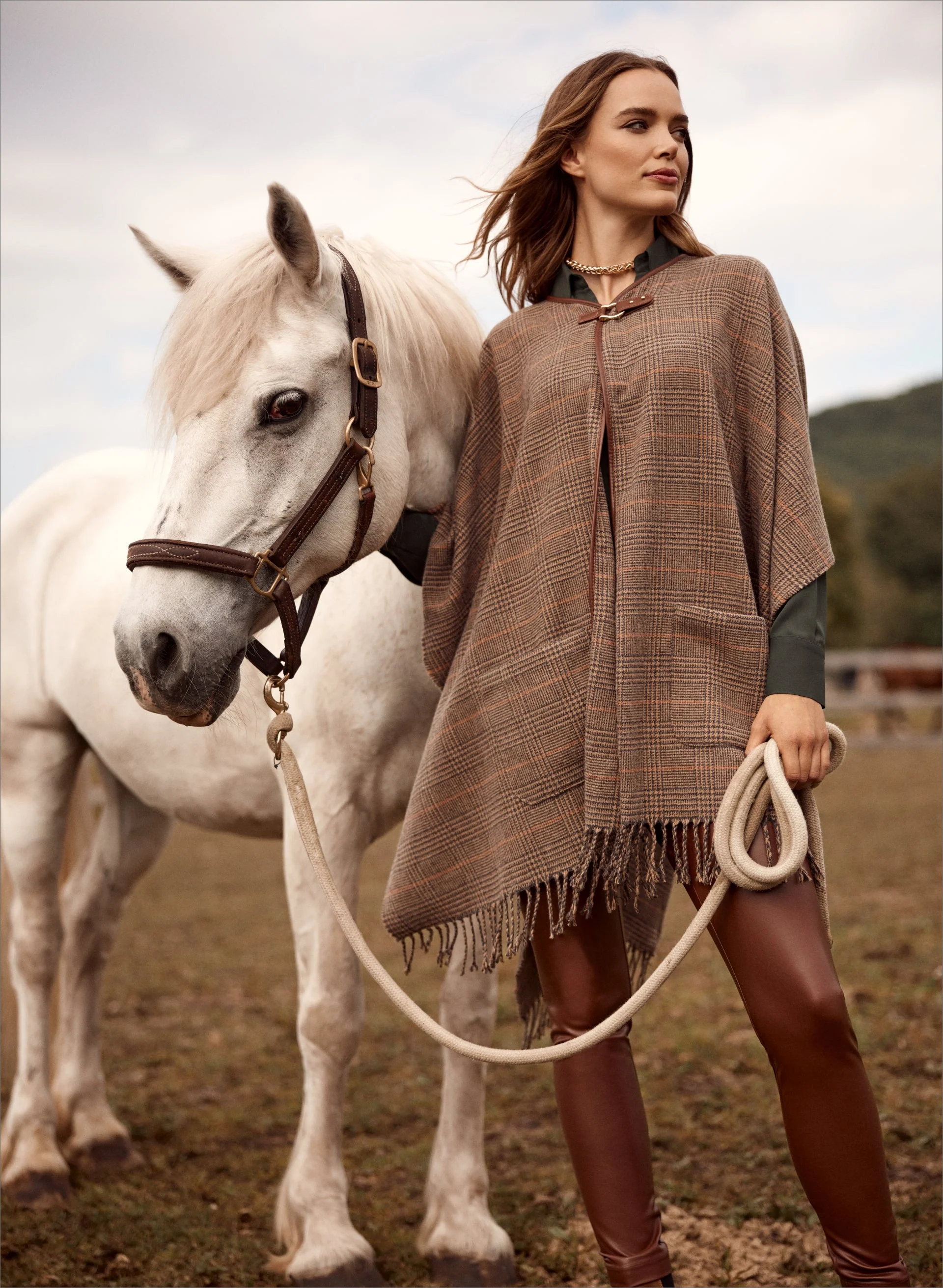 Plaid Print Shawl - Image 4