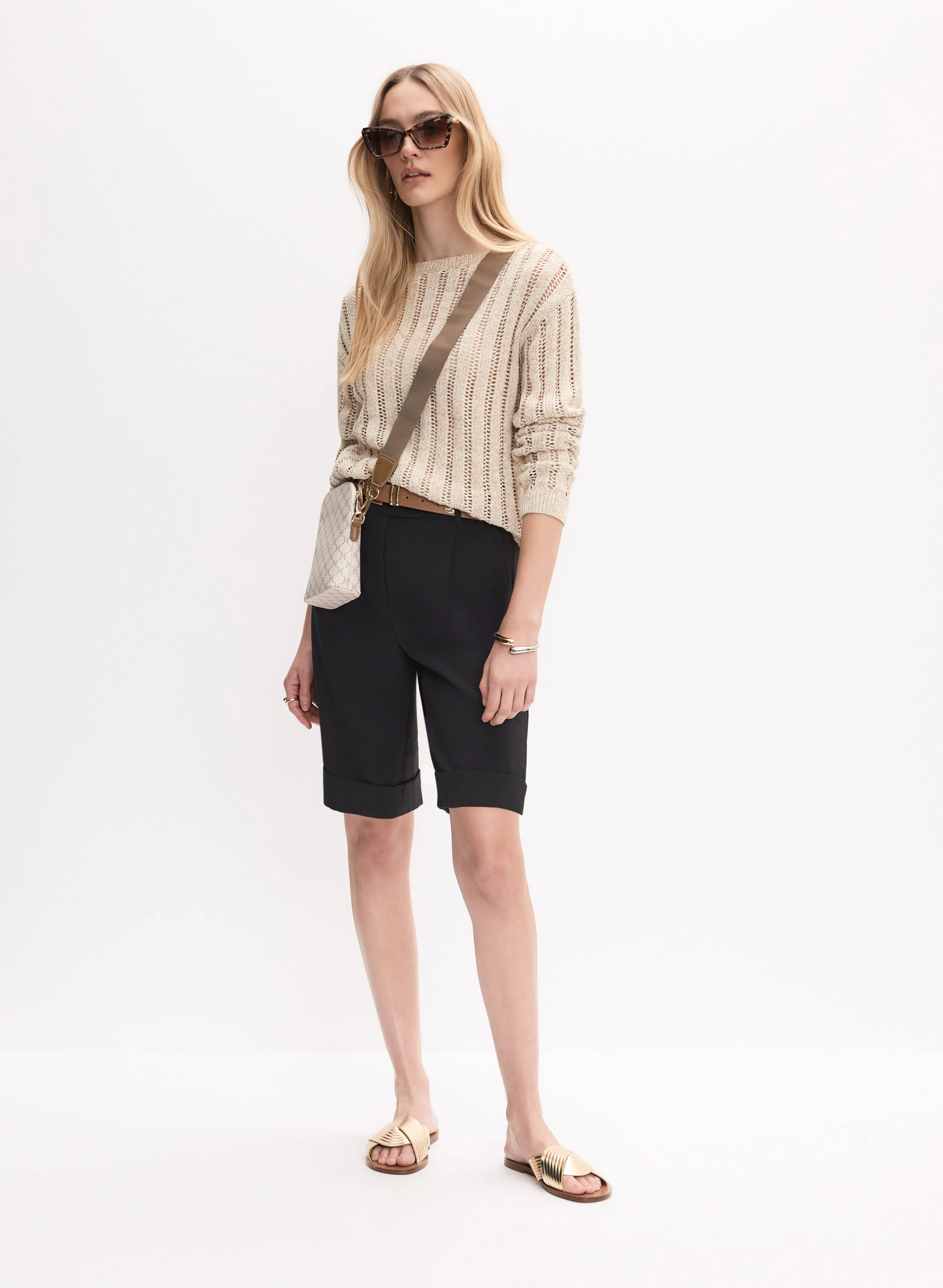 Pleated Cotton-Blend Shorts - Image 4