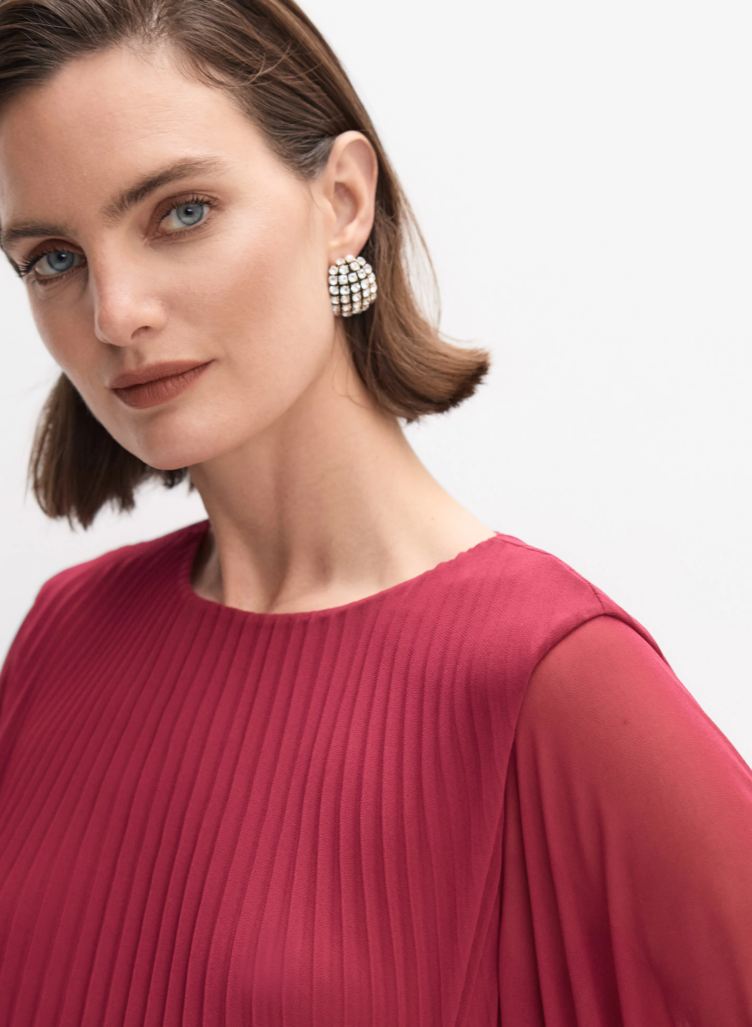 Pleated Cape Sleeve Dress - Image 4