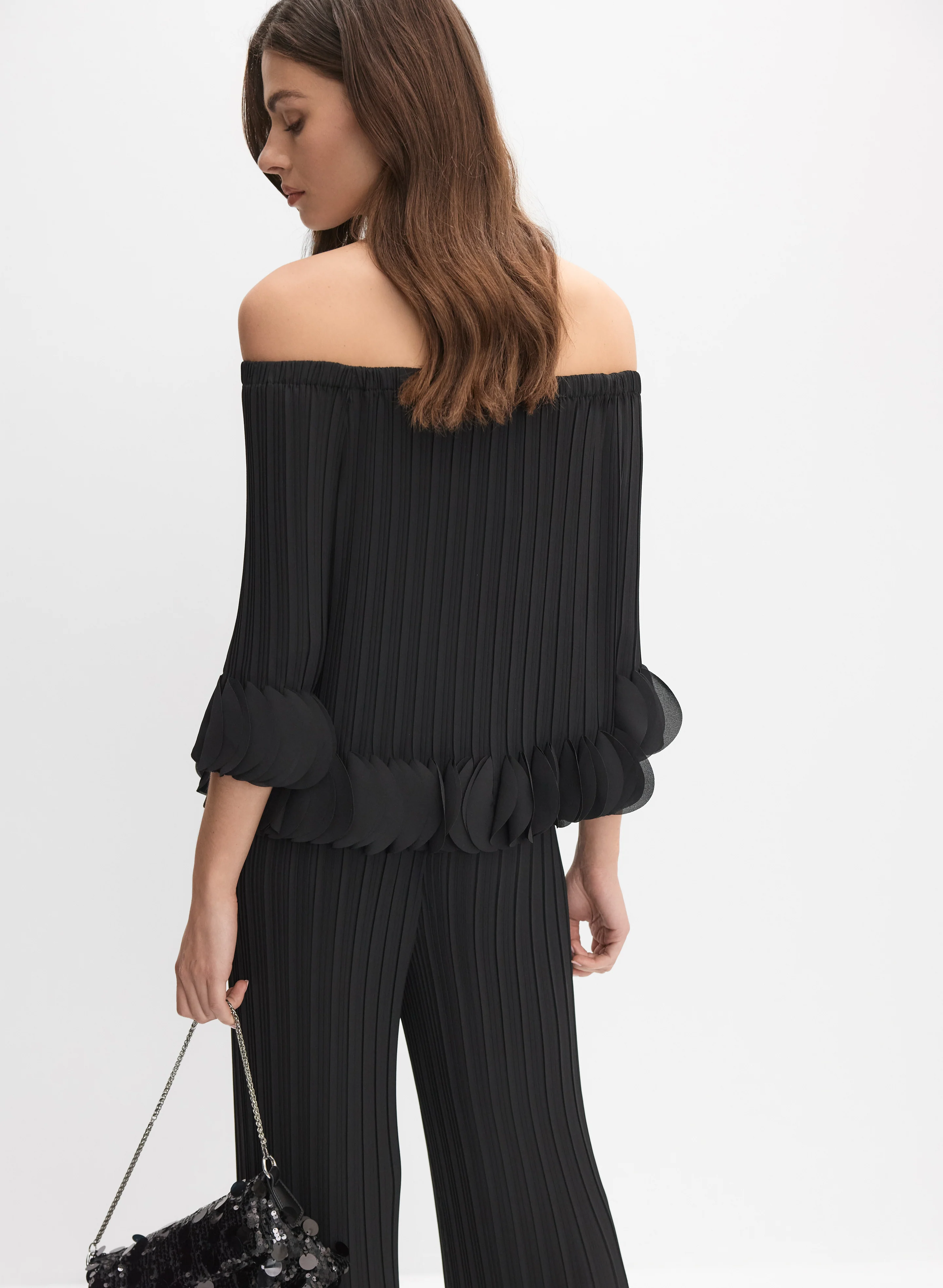 Joseph Ribkoff - Pleated Off-The-Shoulder Blouse - Image 4
