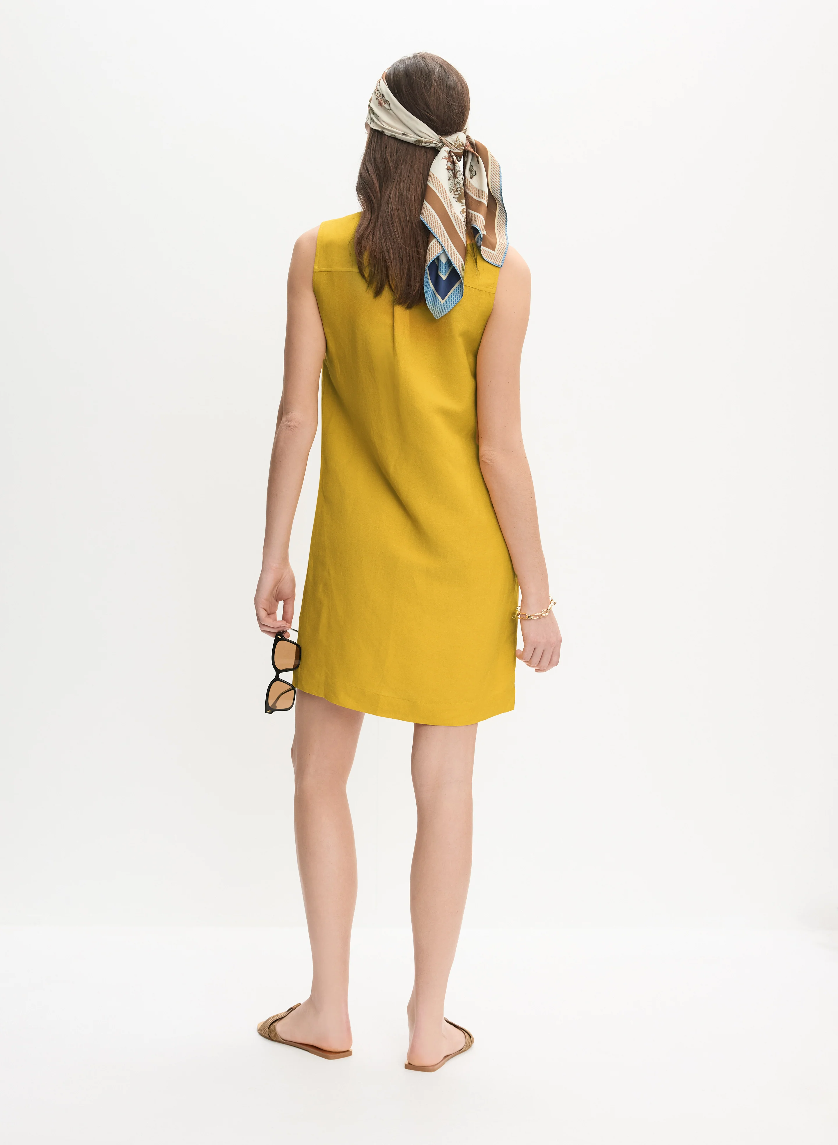 Linen Pocket Detail Dress - Image 4
