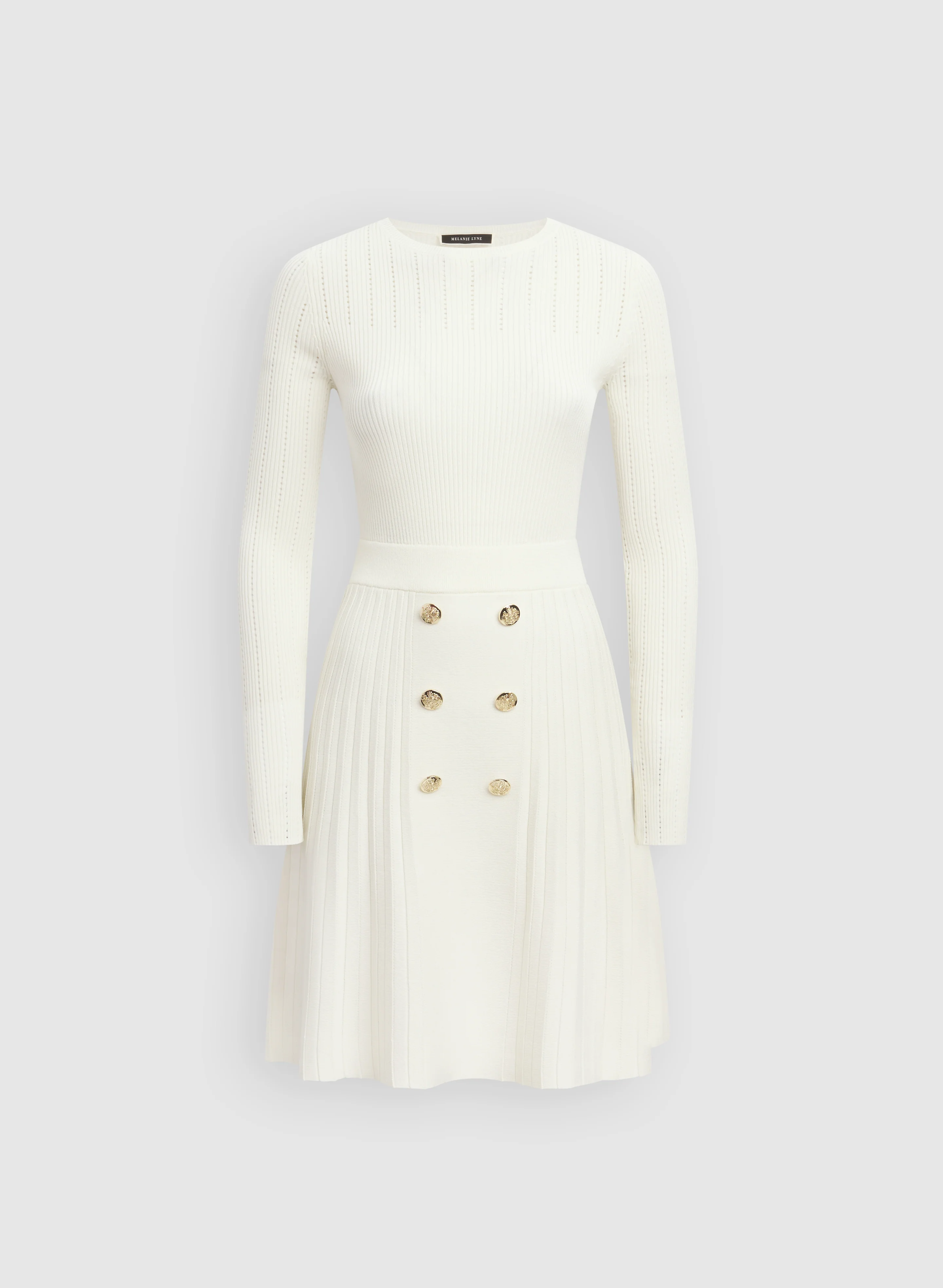 Pointelle Detail Sweater Dress - Image 5
