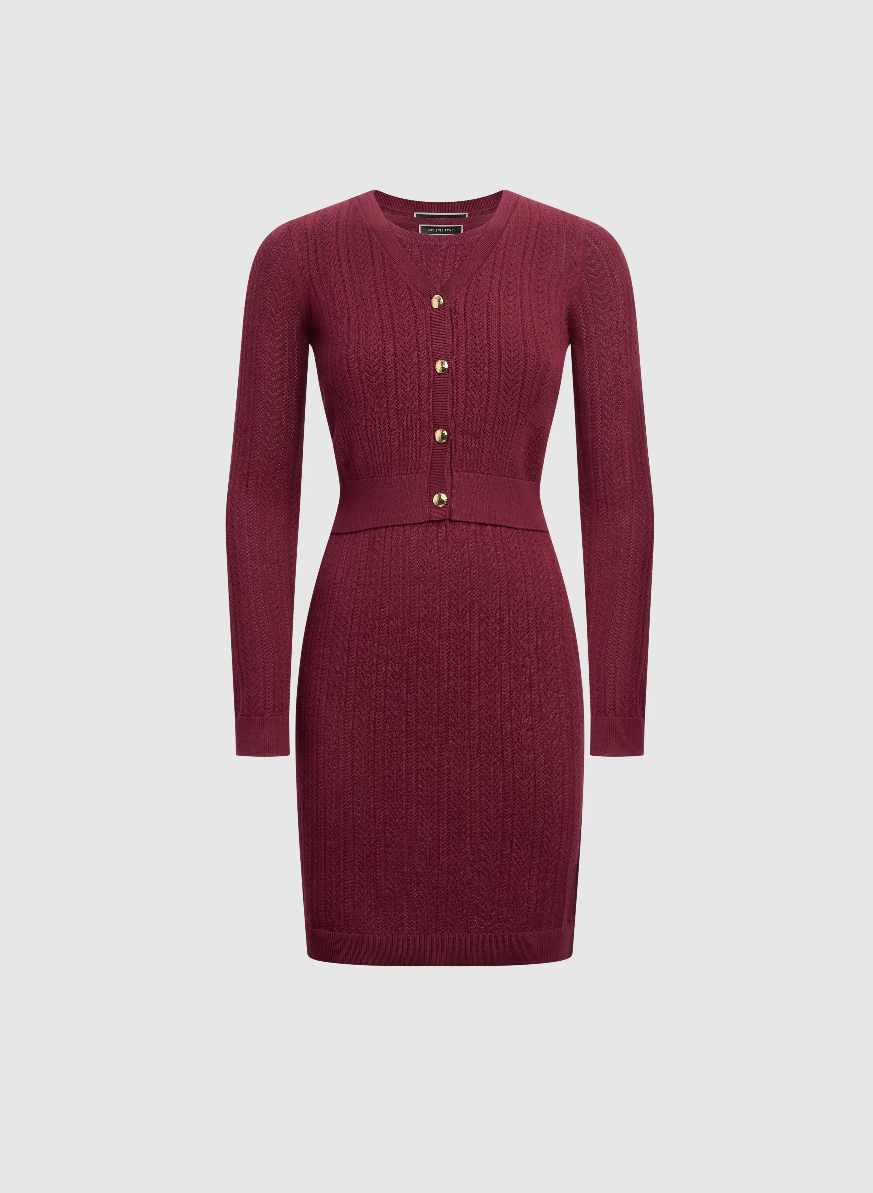 Pointelle Knit Dress & Cardigan Set - Image 6