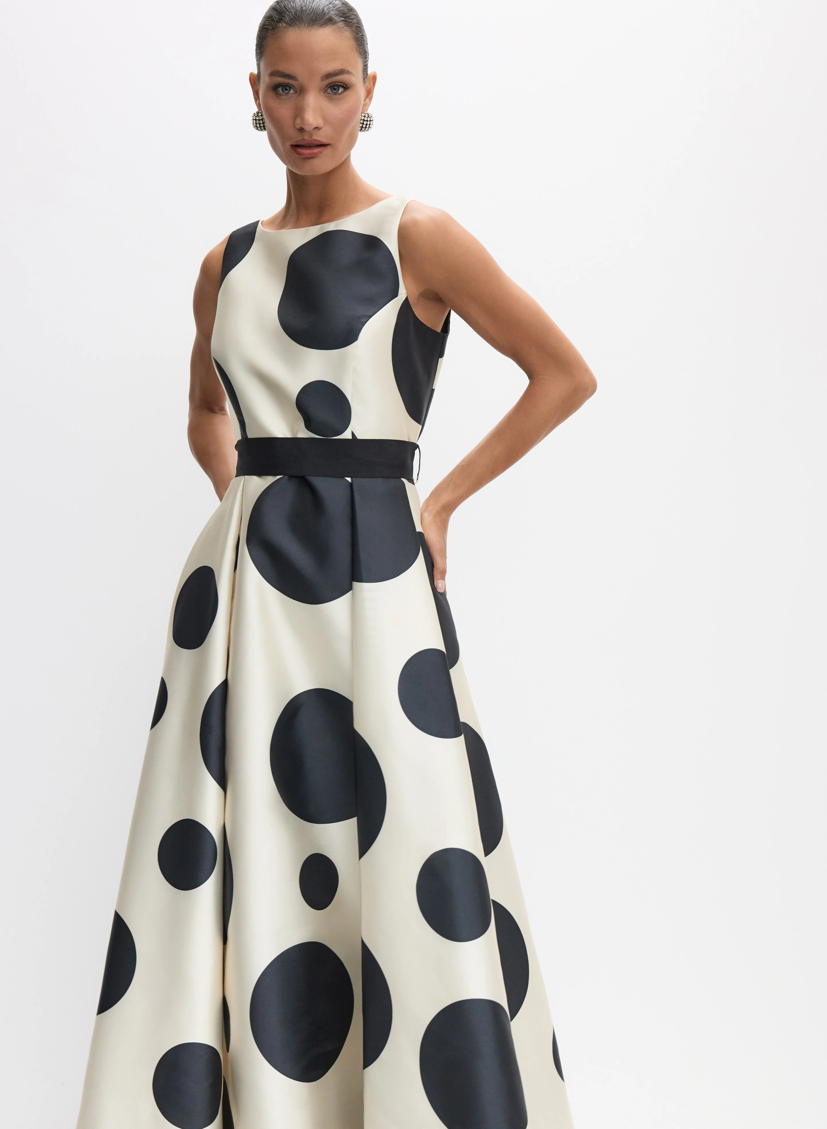Polka Dot Mikado Dress - Image 8