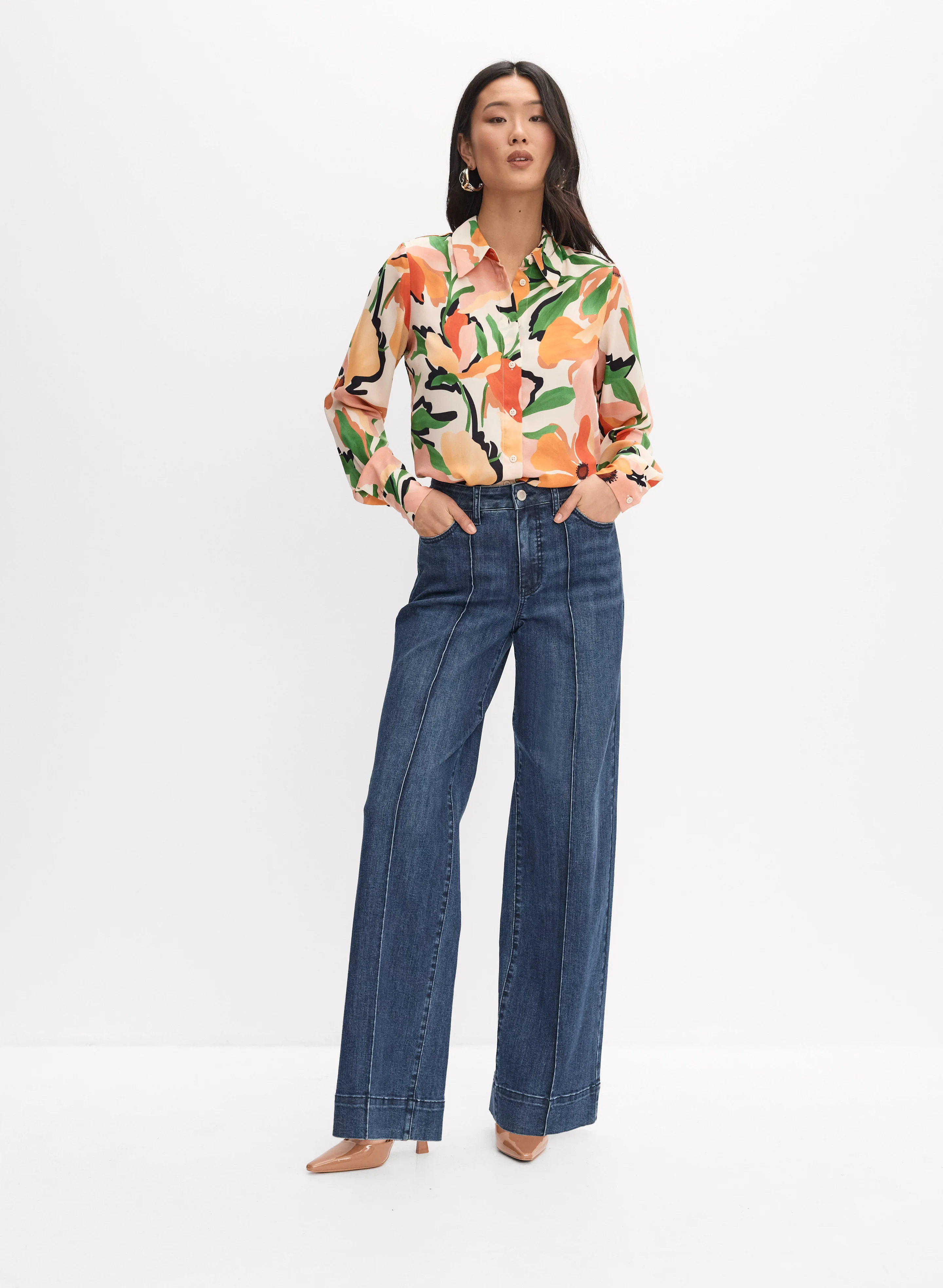 Printed Button-Down Blouse - Image 3