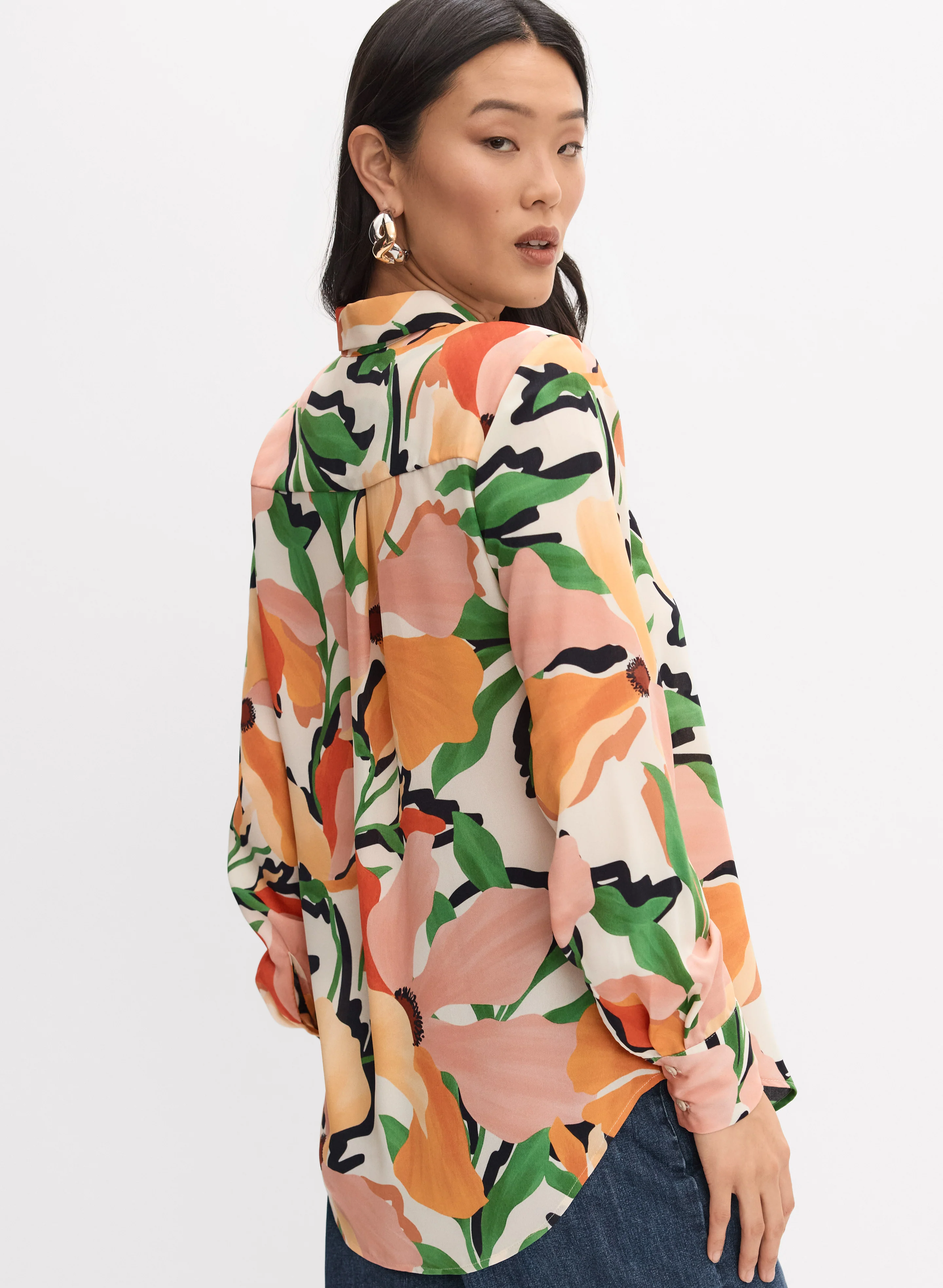 Printed Button-Down Blouse - Image 4