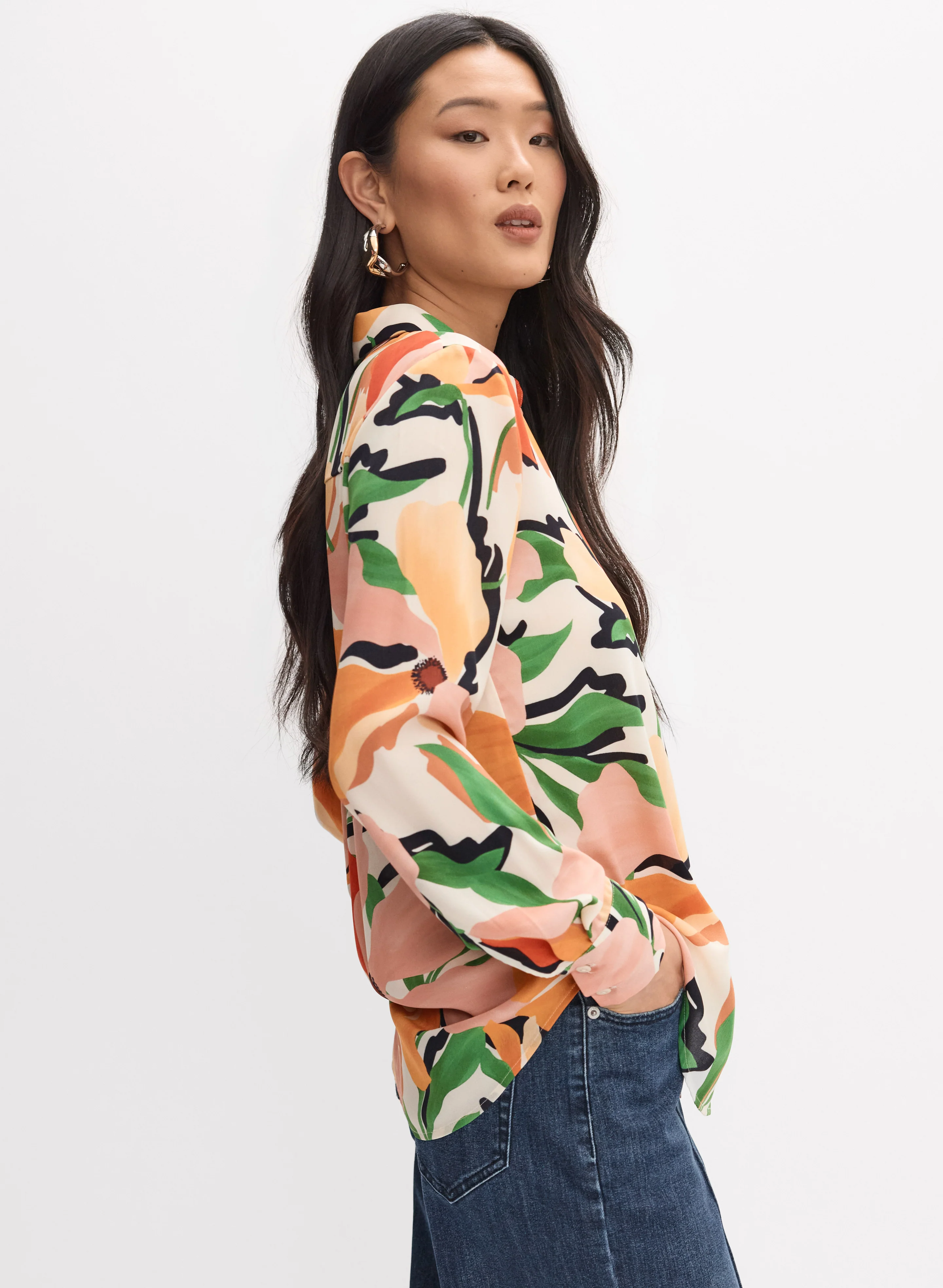 Printed Button-Down Blouse - Image 5