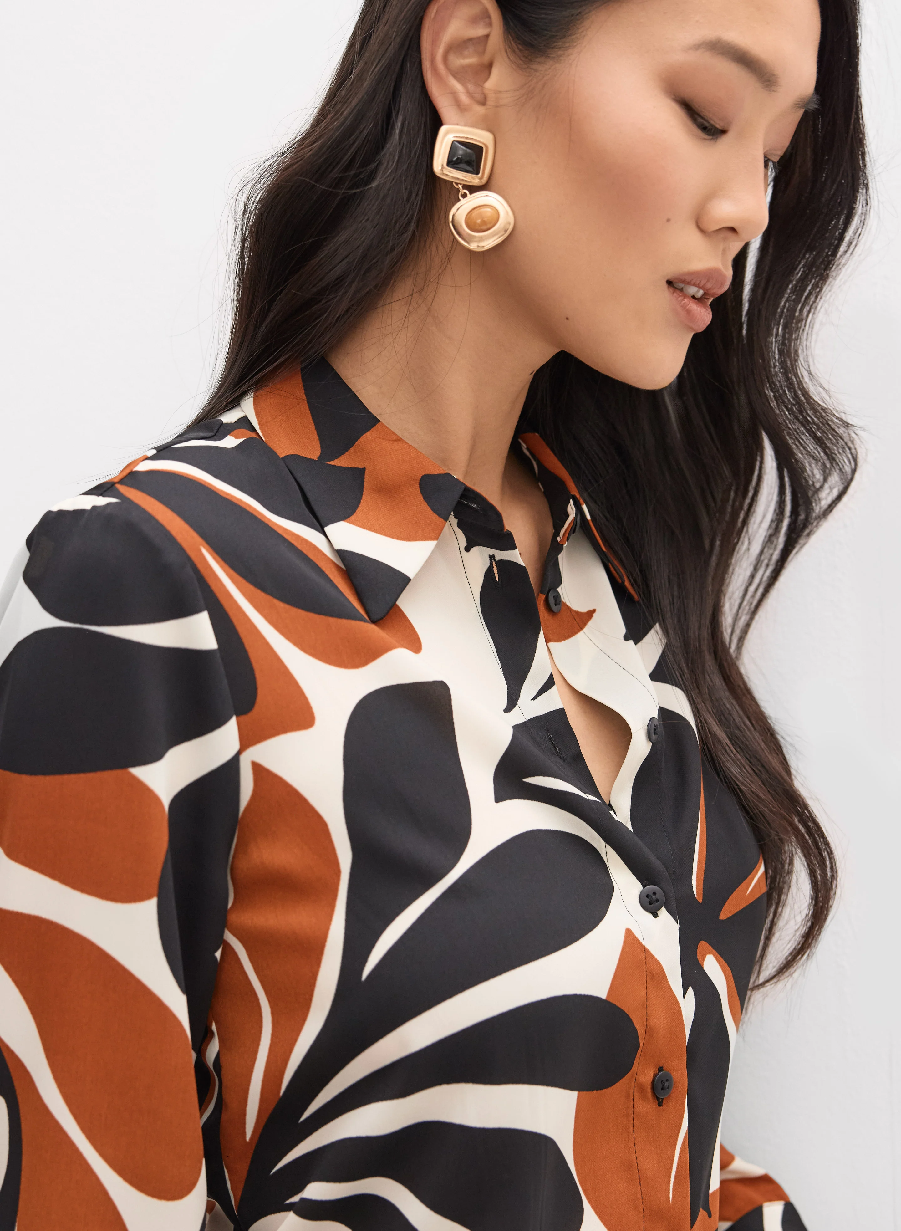 Printed Button-Down Blouse - Image 2