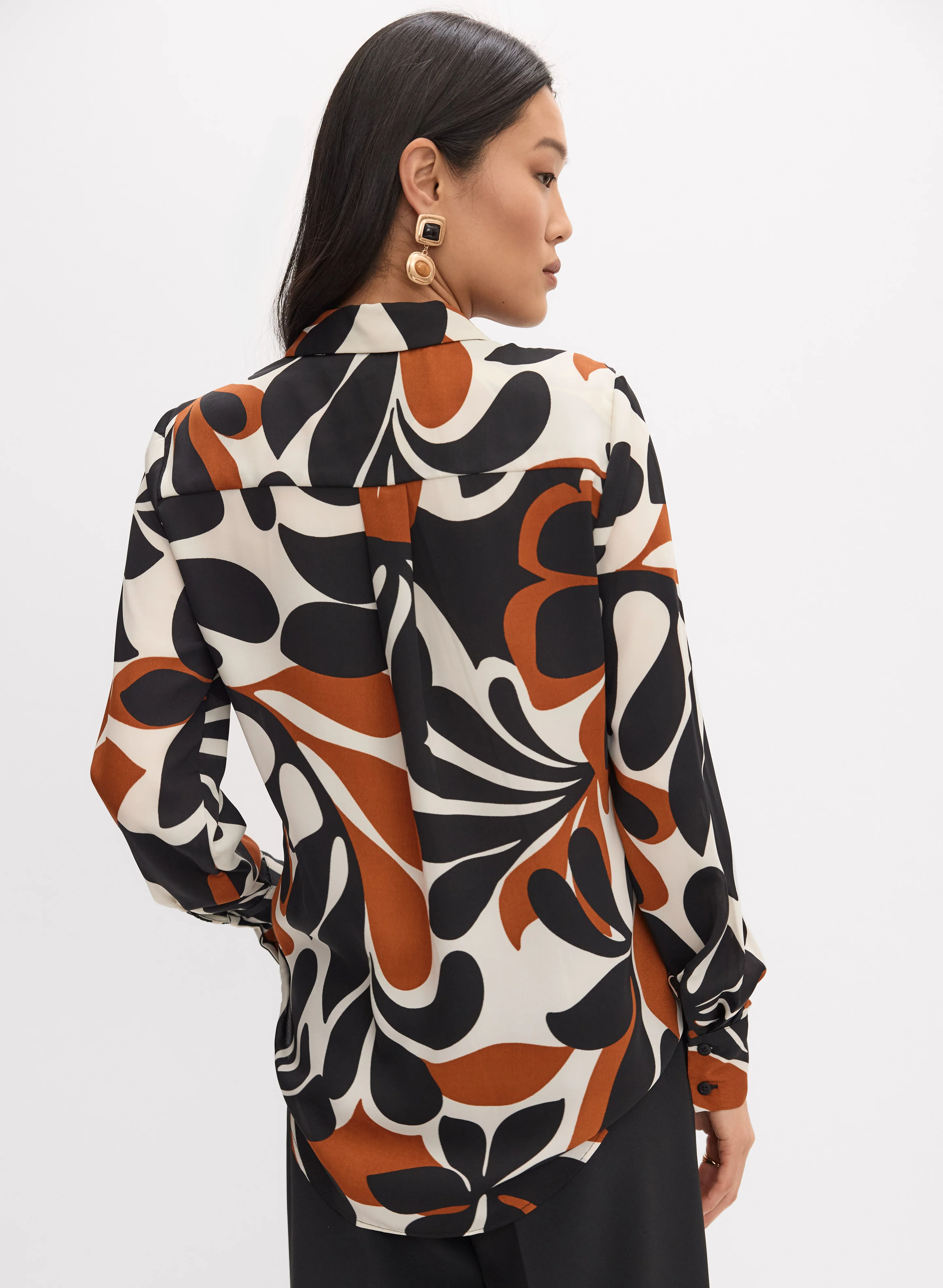 Printed Button-Down Blouse - Image 4
