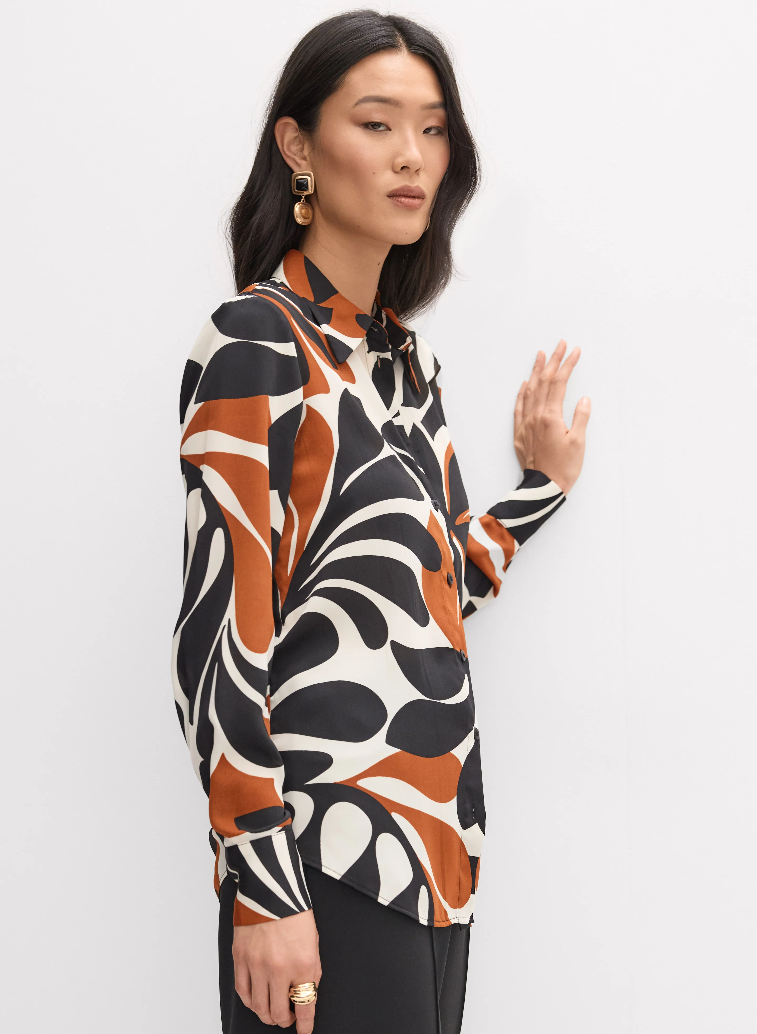 Printed Button-Down Blouse - Image 5