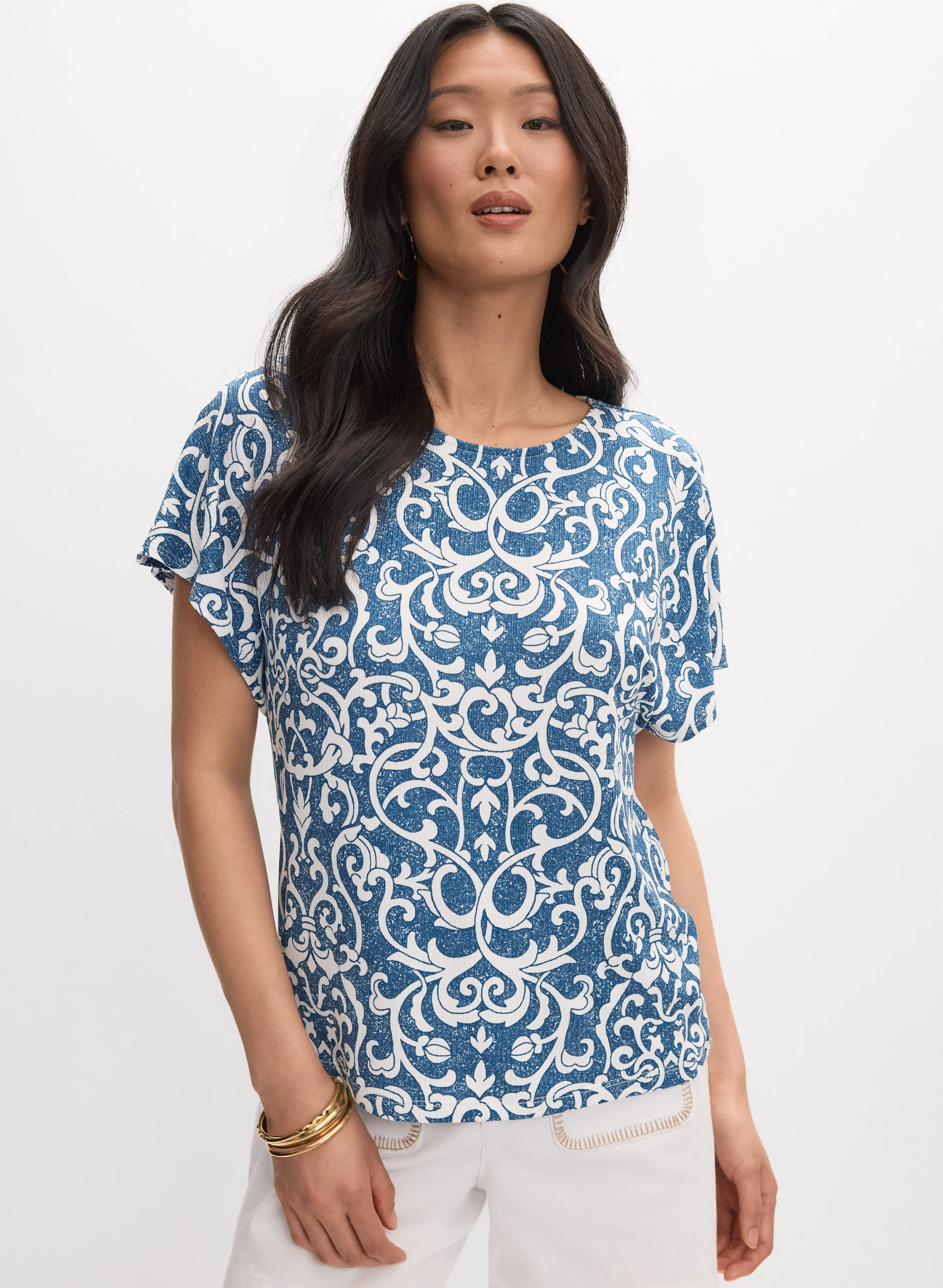 Printed Crew Neck Top - Image 5
