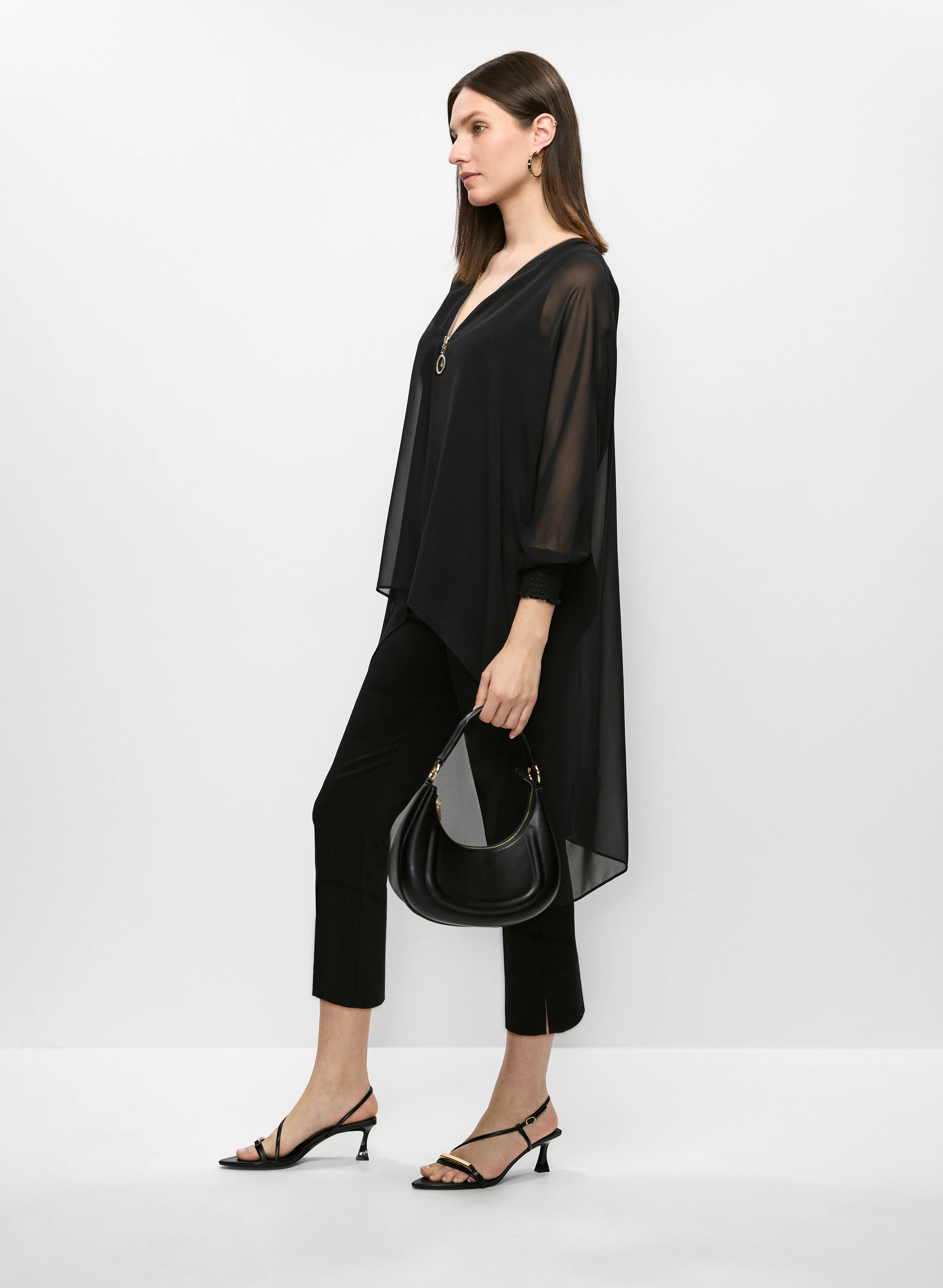 Pull-On Slit Hem Capris - Image 5