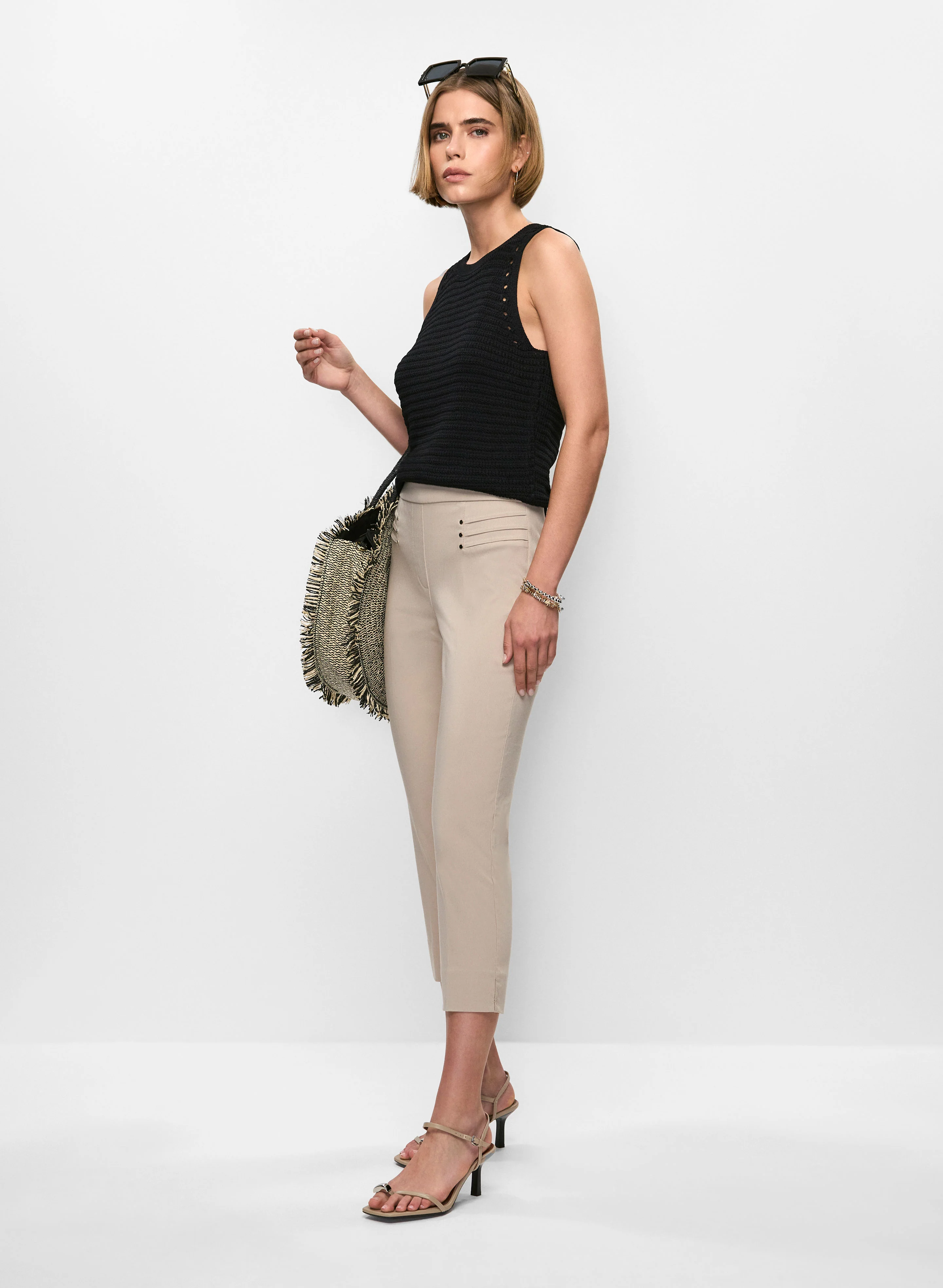 Pull-On Slit Hem Capris - Image 4