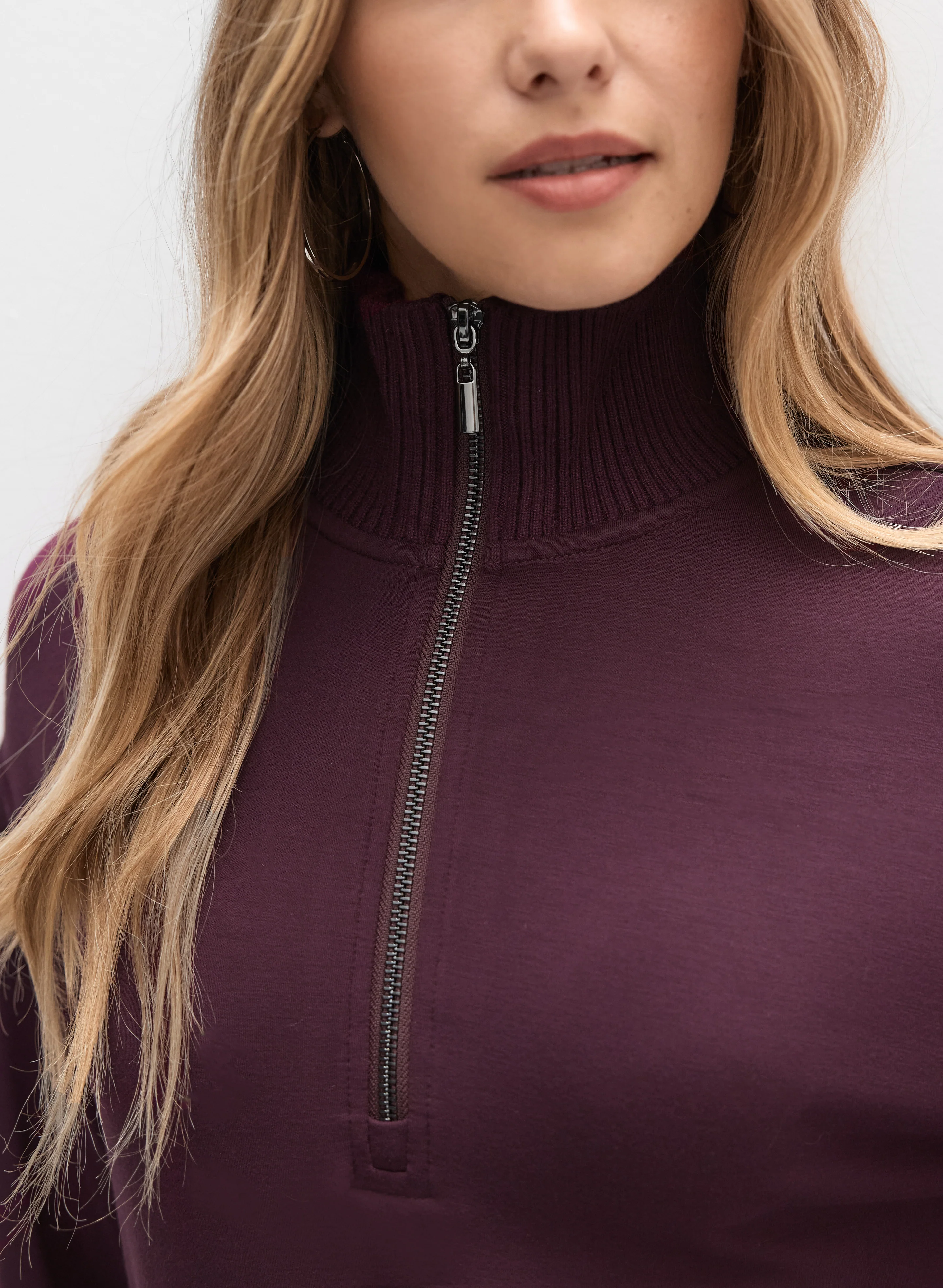 Quarter Zip Funnel Neck Top - Image 2
