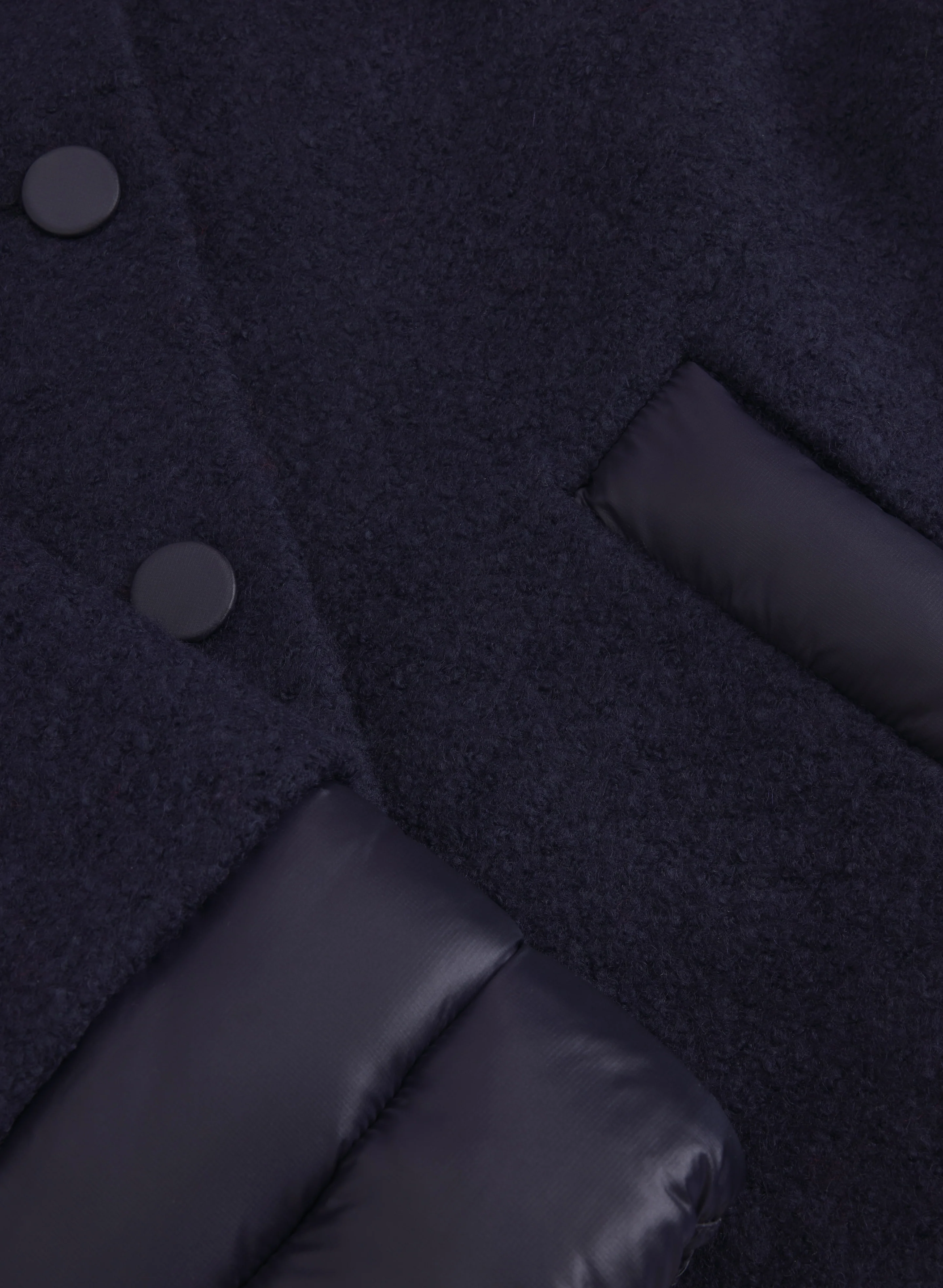 Quilted Detail Boiled Wool Coat - Image 7