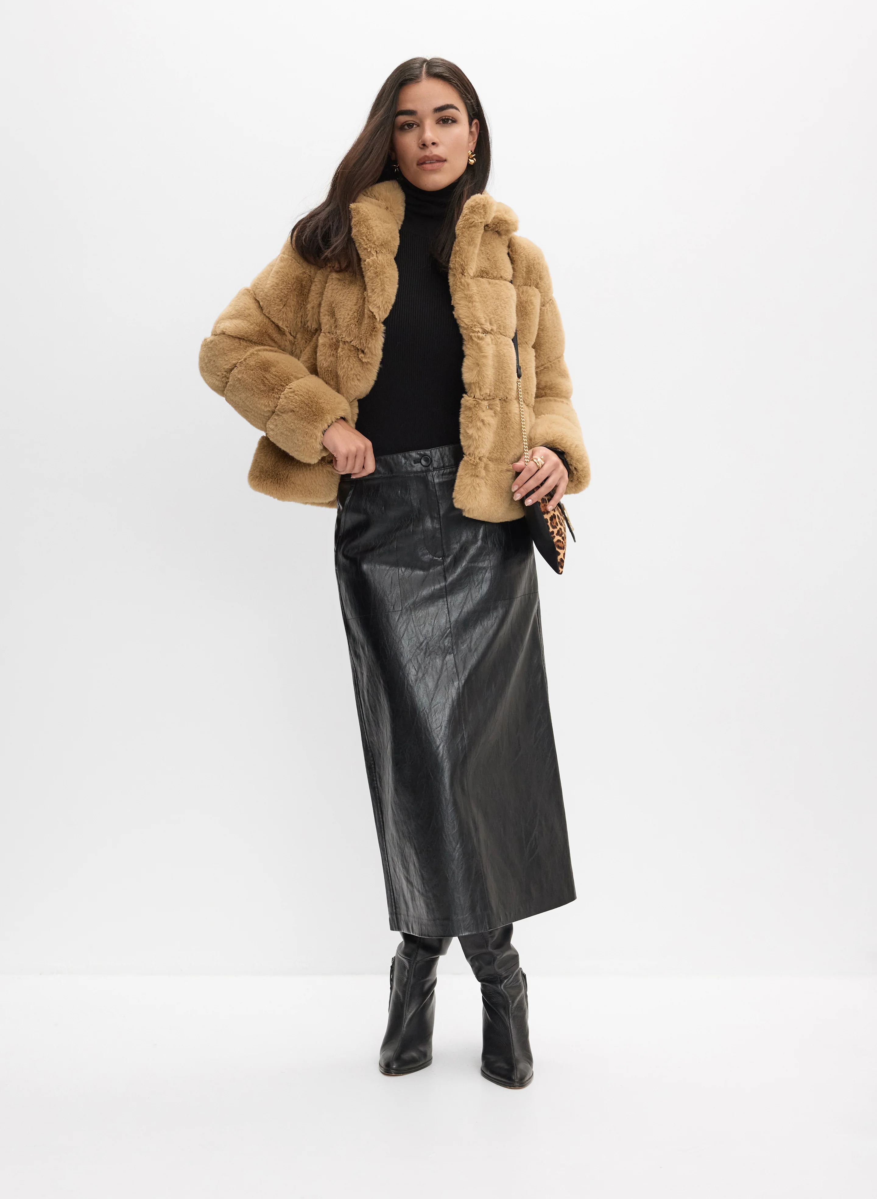 Quilted Faux Fur Coat - Image 2
