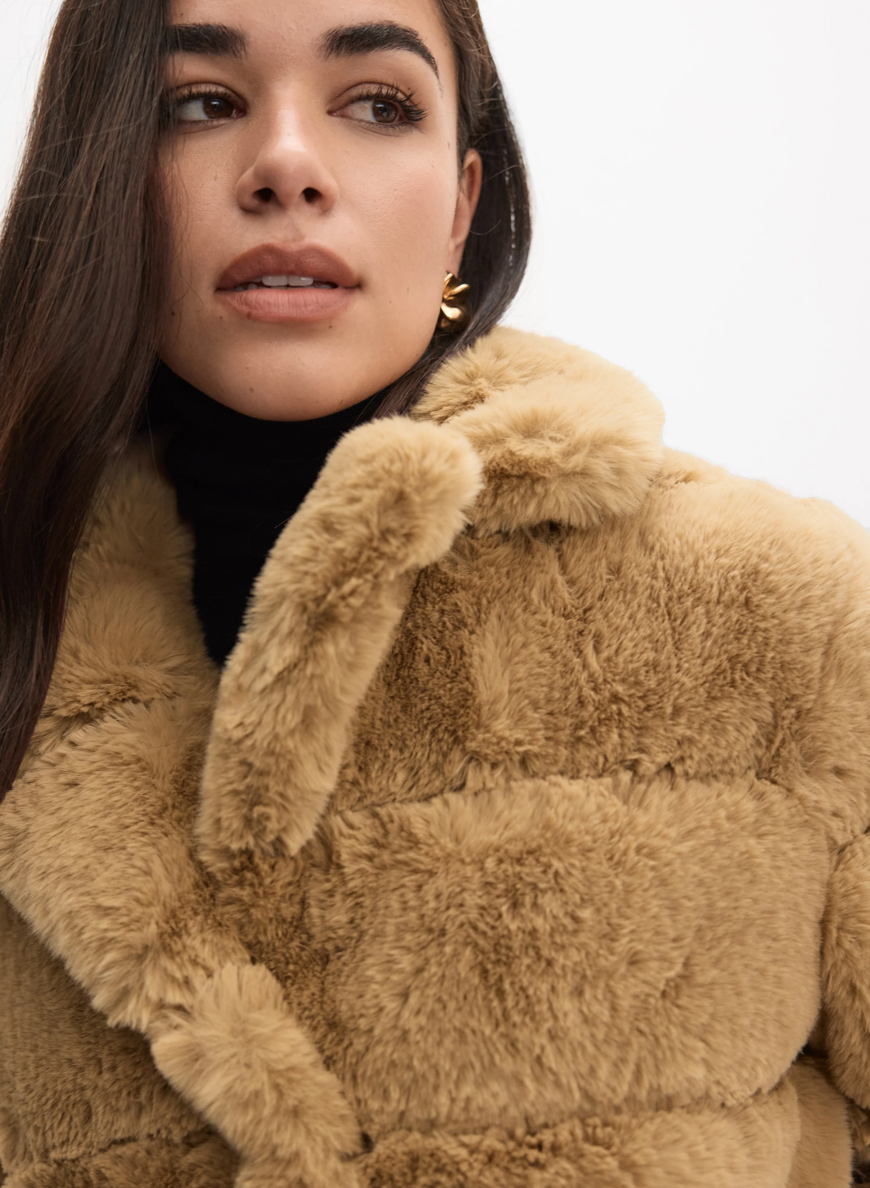 Quilted Faux Fur Coat - Image 3