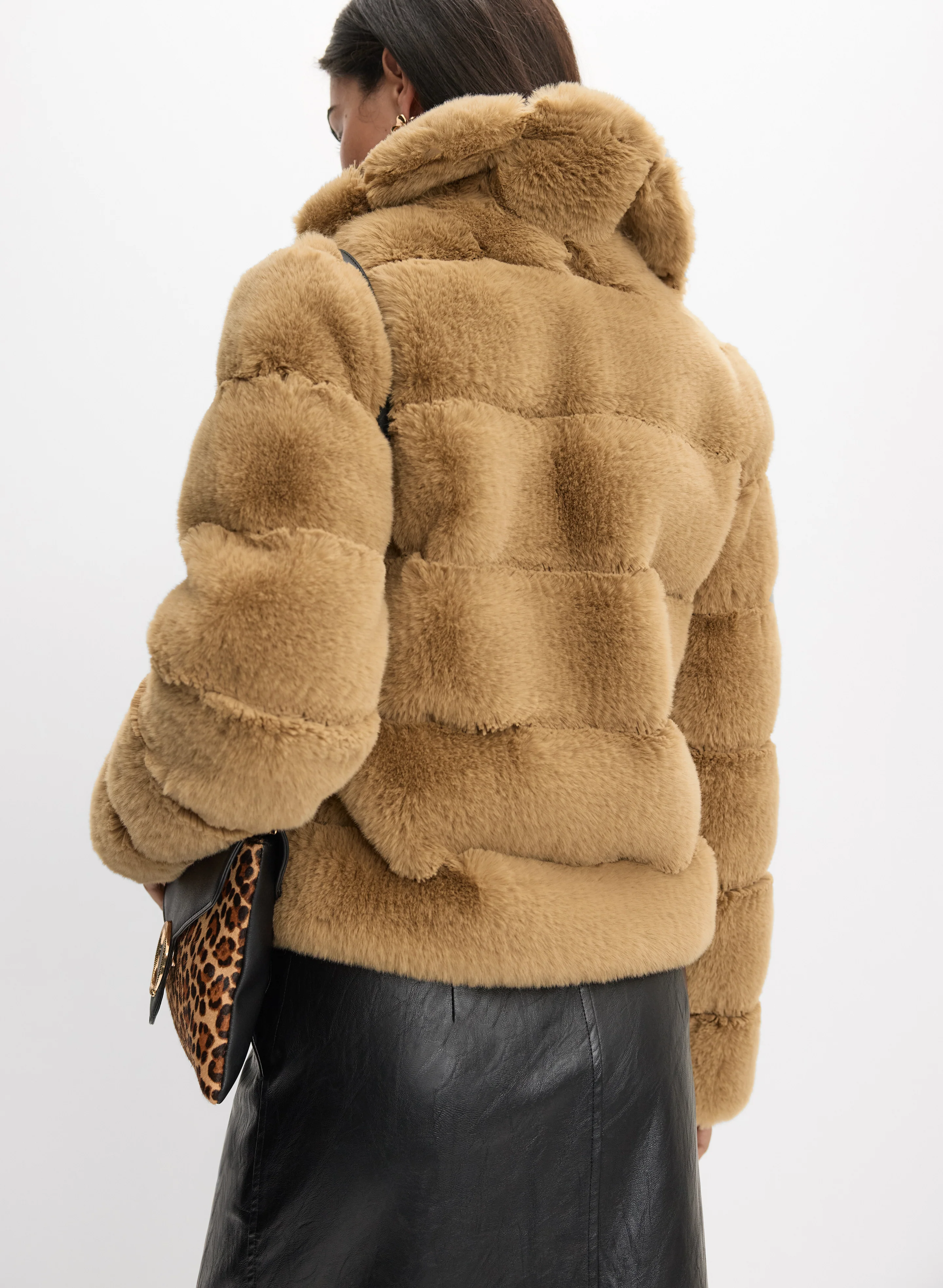 Quilted Faux Fur Coat - Image 4